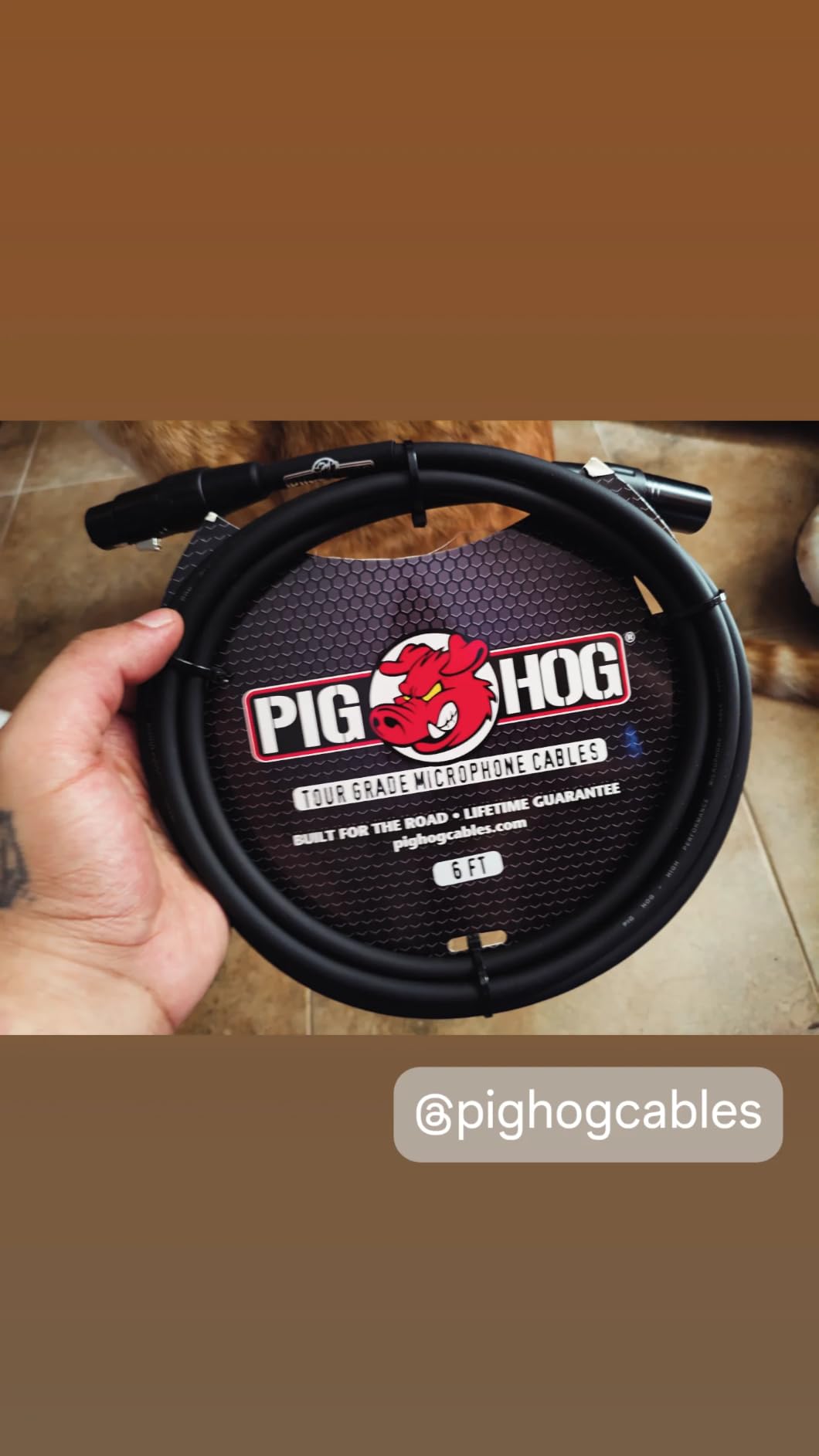 Pig Hog PHM6 High Performance 8mm XLR Microphone Cable, 6 Feet | 8mm XLR cable with 6ft length and stress relief for recording, touring and live sound customer photo 2