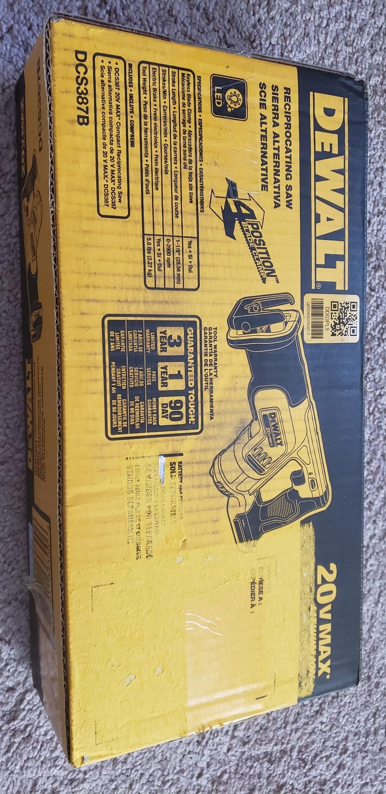 DEWALT 20V MAX Cordless Reciprocating Saw, Compact, Variable Speed, LED Light, Bare Tool Only (DCS387B) customer photo 2