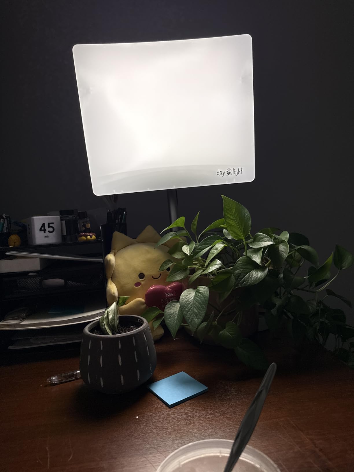Carex Day-Light Classic Plus Sunlight Therapy Lamp - 10000 LUX Therapy Lamp at 12 Inches, LED Bright White Light with Adjustable Height and Brightness Levels for Mood, White customer photo 2