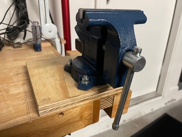 Yost Vises LV-4 Homeowner's Vise | 4.5 Inch Jaw Width with a 3 Inch Jaw Opening Home Vise | Secure Grip with Swivel Base | Blue customer photo 1