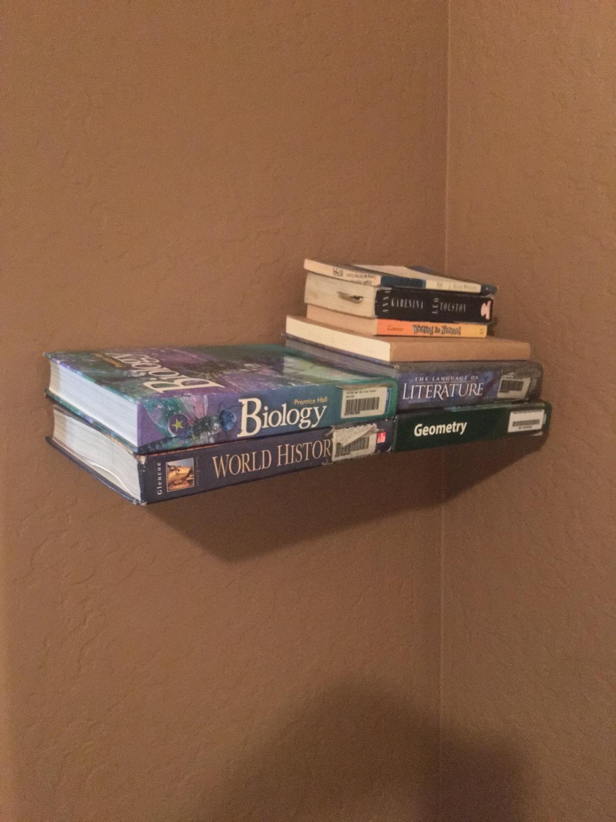 Umbra Conceal Floating Bookshelf, Metal Wall Shelf, Set of 3, Small, Silver | Powder coated steel, holds 15 lbs each, displays decor or plants, includes mounting hardware customer photo 1