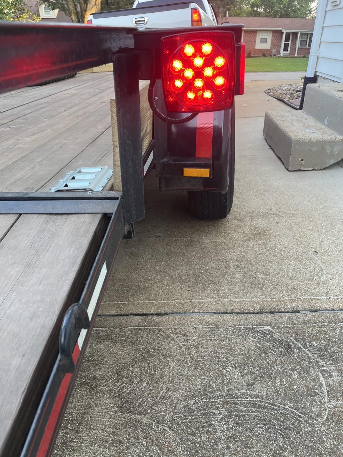 Partsam 12V Submersible Square Led Trailer Light, Red White LED Stop Turn Tail License Brake Running Light Lamp for Trailers Under 80