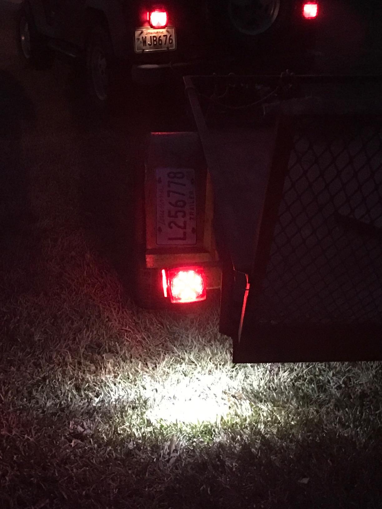 Partsam 12V Submersible Square Led Trailer Light, Red White LED Stop Turn Tail License Brake Running Light Lamp for Trailers Under 80