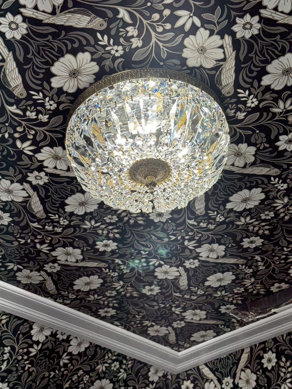 Waltham 3 Light Italian Crystal Olde Brass Flush Mount customer photo 1