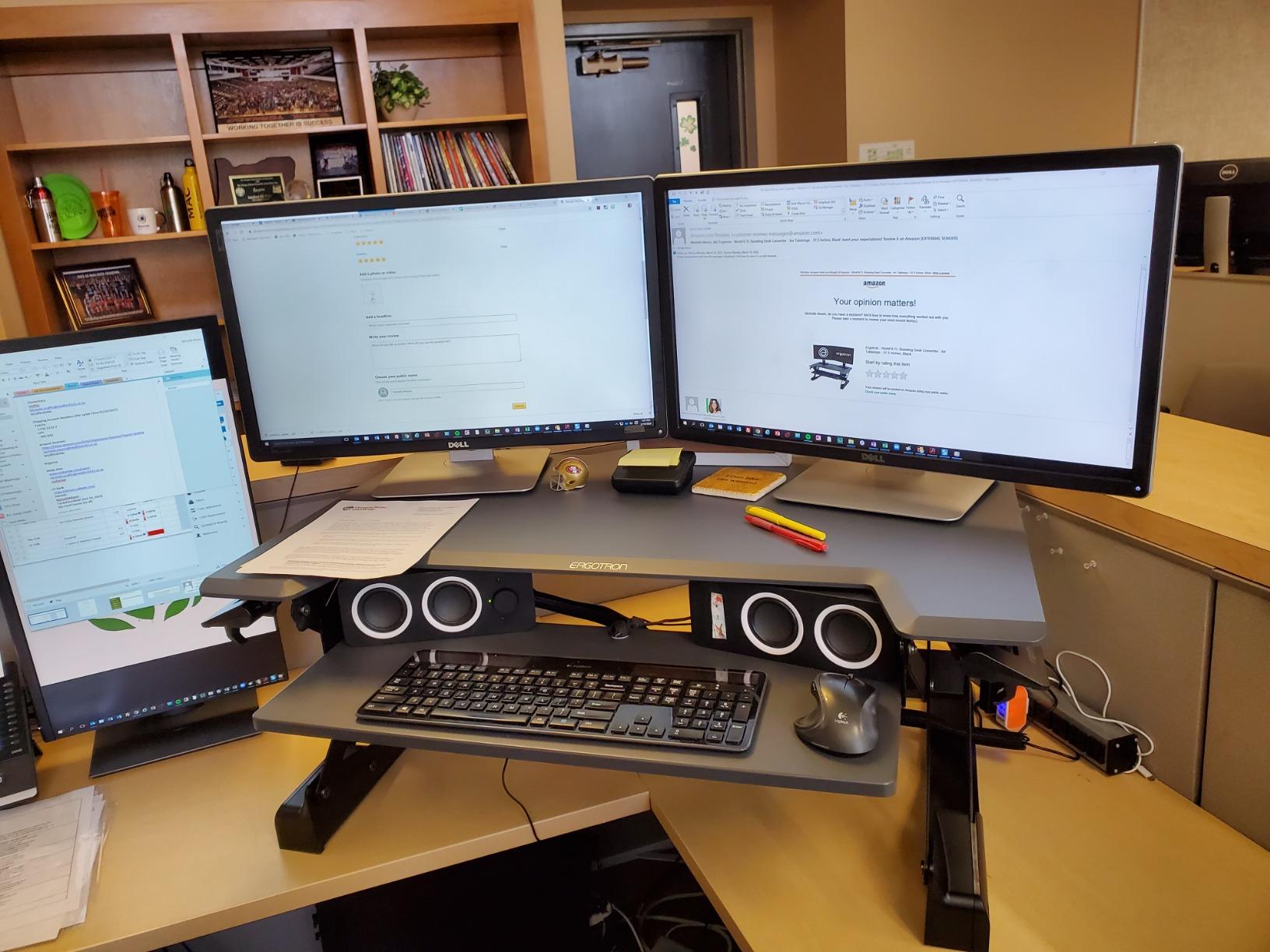 Ergotron – WorkFit-TL Standing Desk Converter, Dual Monitor Sit Stand Desk Riser for Tabletops – 37.5 Inch Width, Black customer photo 2