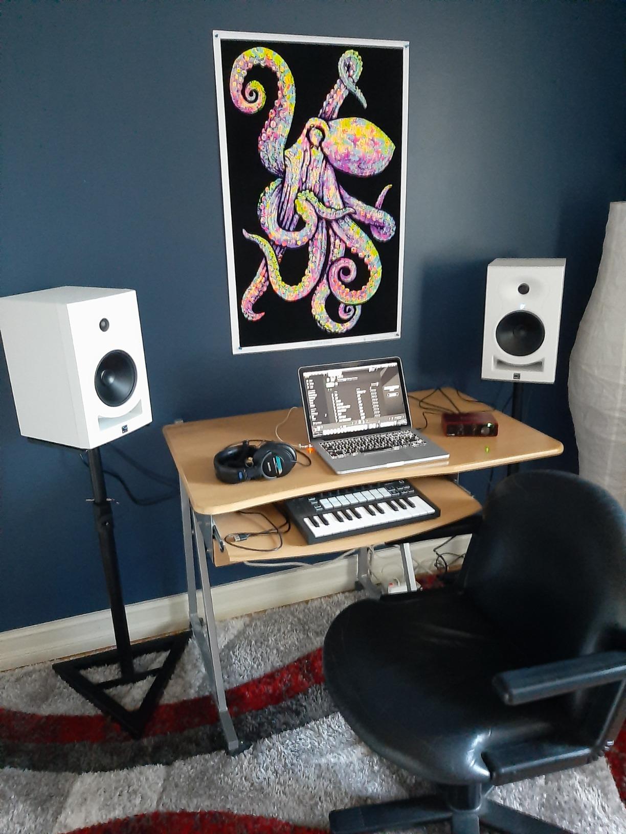AxcessAbles Studio Monitor Speaker Stands Pair. 80lb Capacity per Stand. Adjustable Height 26