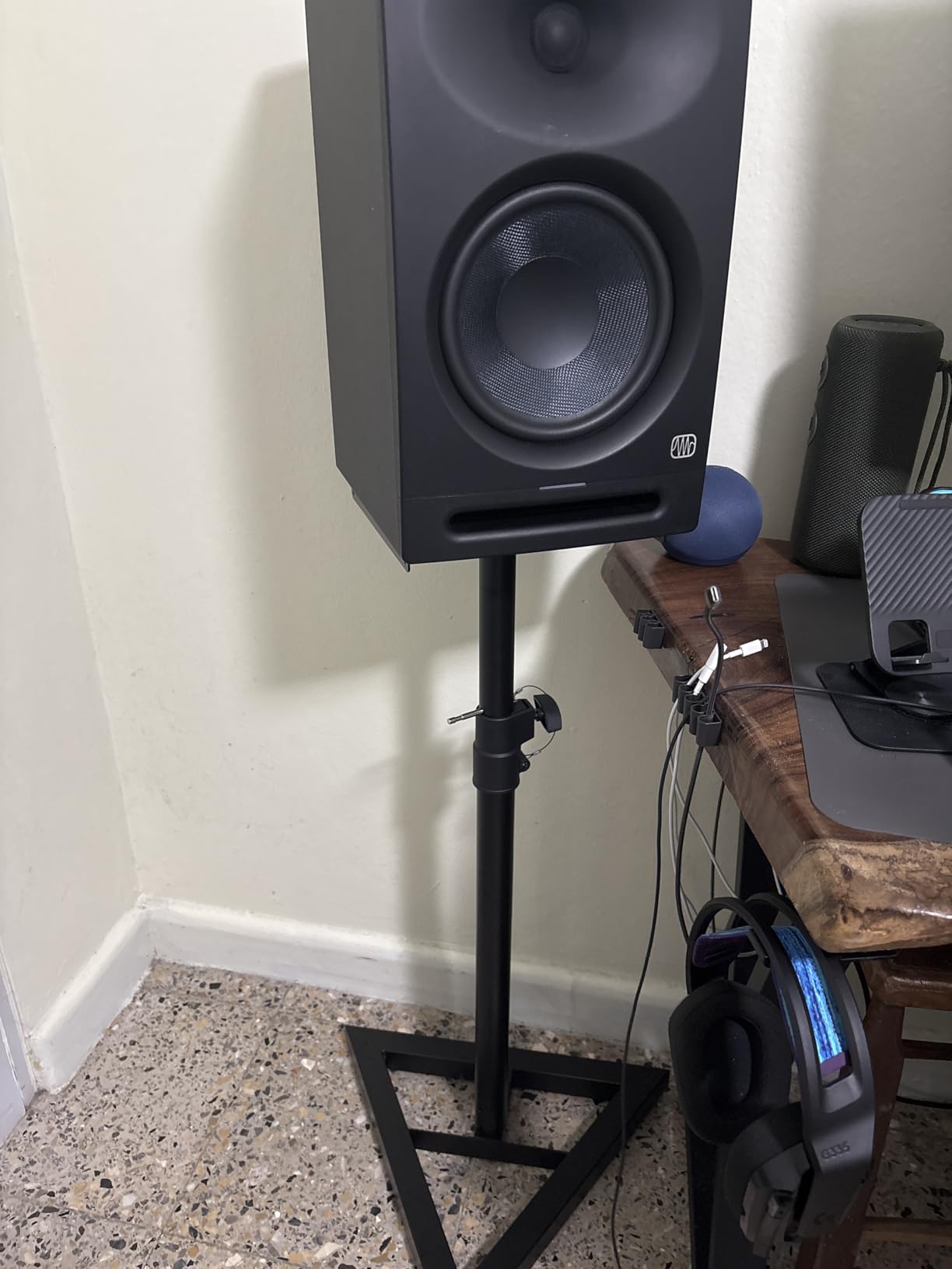 AxcessAbles Studio Monitor Speaker Stands Pair. 80lb Capacity per Stand. Adjustable Height 26