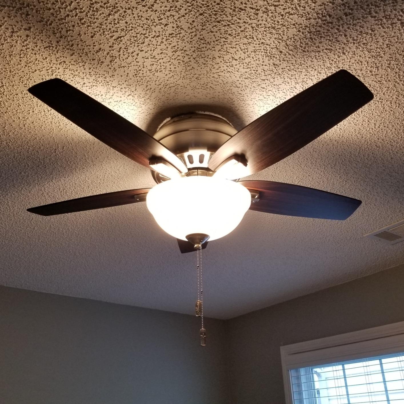 Hunter Newsome, Indoor, Ceiling Fan, with LED Light, 42 inch, Fresh White | Low Profile Flush Mount, Pull Chain, 5 Blades, For Bedroom, Living Room, 51080 customer photo 2