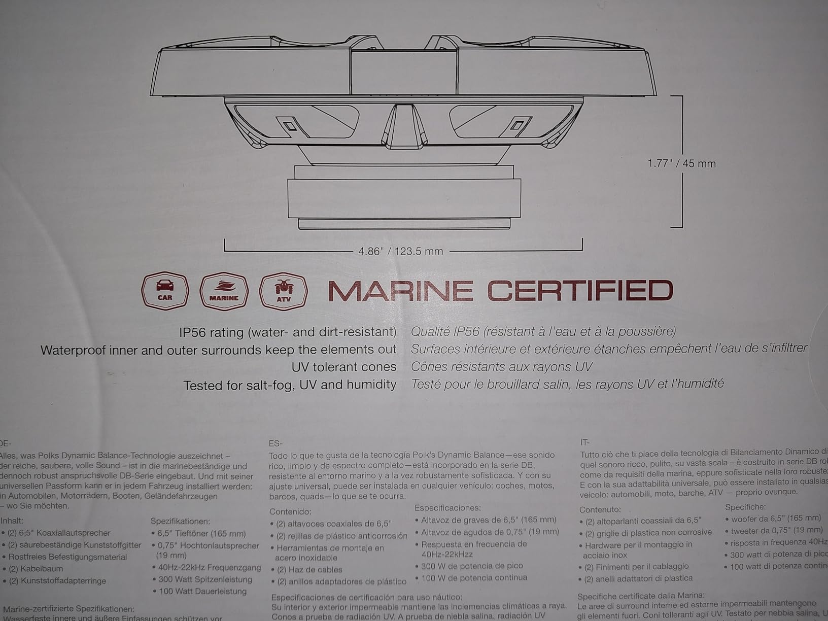 Polk Audio DB652 DB+ Series 6.5 Inch Marine Speakers, 2-Way Coaxial for Car Audio & Boat customer photo 1