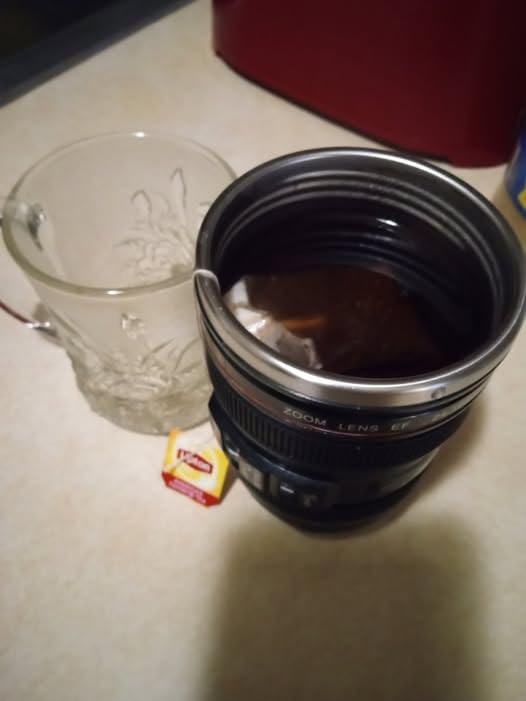 STRATA CUPS Camera Lens Coffee Mug - 13.5oz (2 LIDS + SPOON + BAG) Gift for Him, Dad Gifts, Photography, Camera Accessories, Novelty Gifts customer photo 2