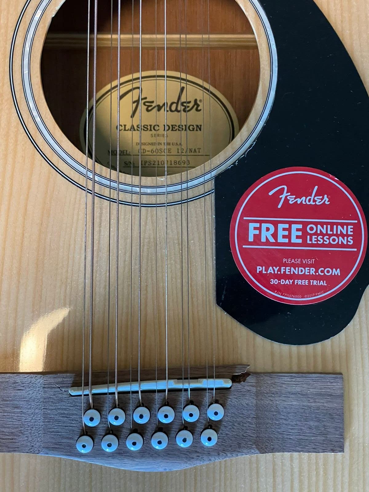 Fender CD-60SCE 12-string Dreadnought Acoustic Guitar, Natural customer photo 2