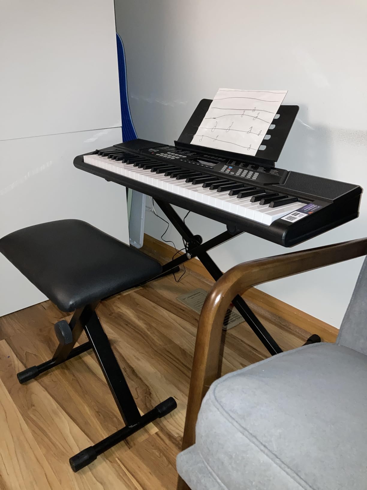 RockJam RJ761 61 Key Keyboard Piano Kit, Stand, Stool, Sustain & Headphones | Beginner electric keyboard piano set with touch display, sustain pedal and Simply Piano lessons for kids and adults customer photo 1