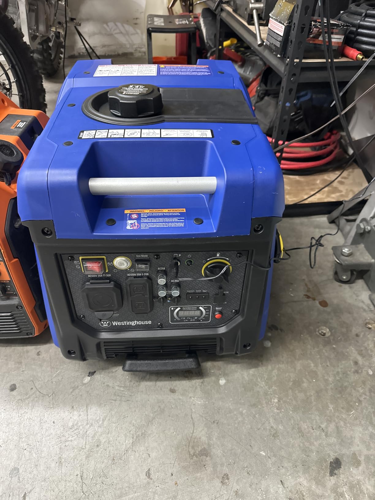 Westinghouse 5000 Peak Watt Super Quiet Portable Inverter Generator, Remote Electric Start with Auto Choke, Wheel & Handle Kit, RV Ready, Gas Powered, Parallel Capable customer photo 2