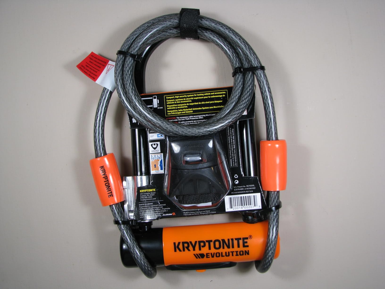 Kryptonite Evolution Mini-7 Bike U-Lock, 13mm Steel Shackle, 4 ft Cable | Sold Secure Gold Certified 13mm Hardened Steel Shackle, Double Deadbolt, FlexFrame-U Mounting Bracket and 3 Keys customer photo 2