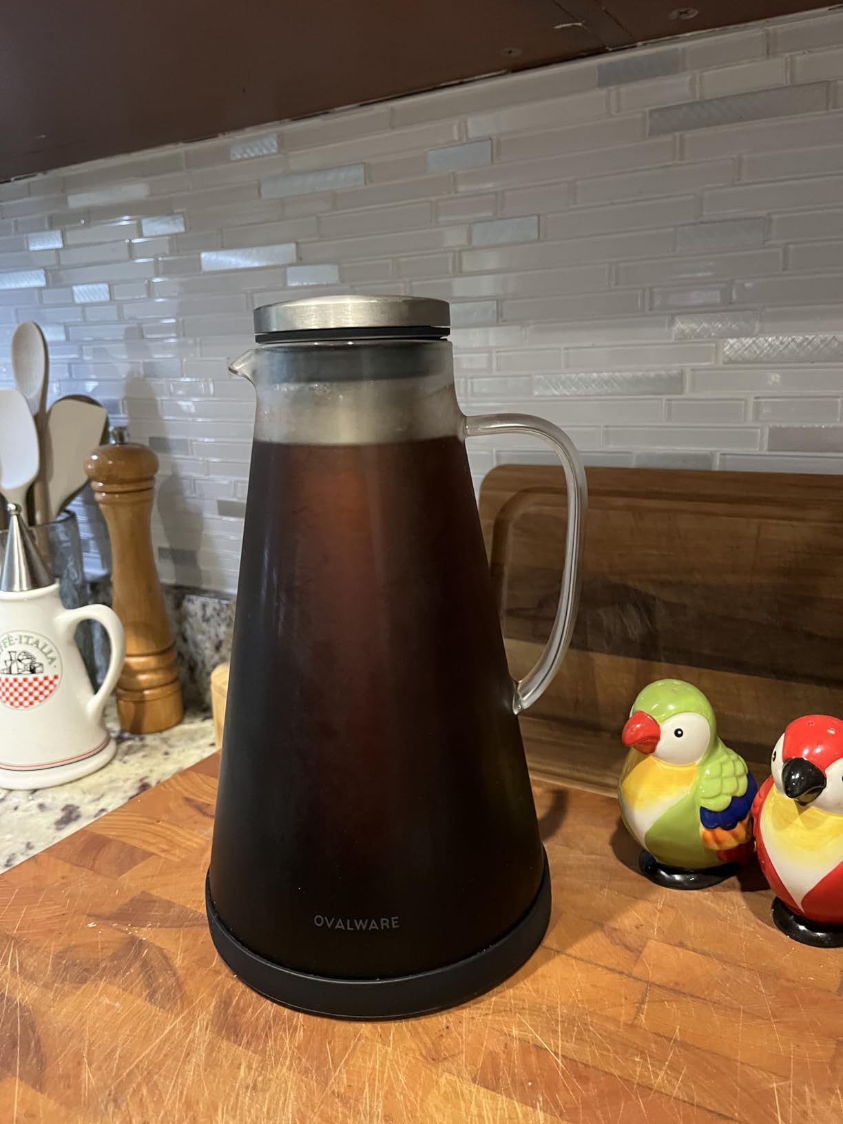 OVALWARE Airtight Cold Brew Coffee Maker with Tea Infuser & Spout 1.5L/51oz | Borosilicate Cold Brew Coffee & Iced Tea Maker with Removable Strainer & Spout | Ideal for Home Baristas & Tea Enthusiasts customer photo 1
