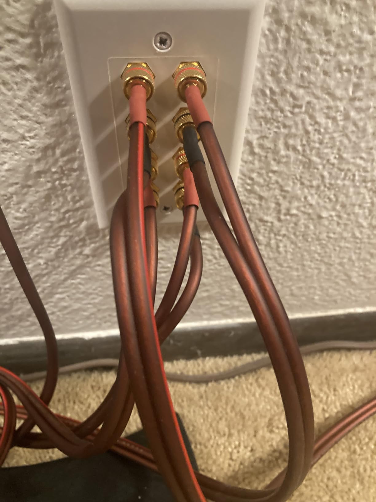 Micca 14-Gauge Pure Copper Speaker Cable Pair, 6.6 ft Each, Banana Plugs | Gold Plated, 245-Strands per Wire, Soldered Joints, Dual-Layer Jacket, Slim Low Profile, Stereo or Home Theater, 2-Meter customer photo 2