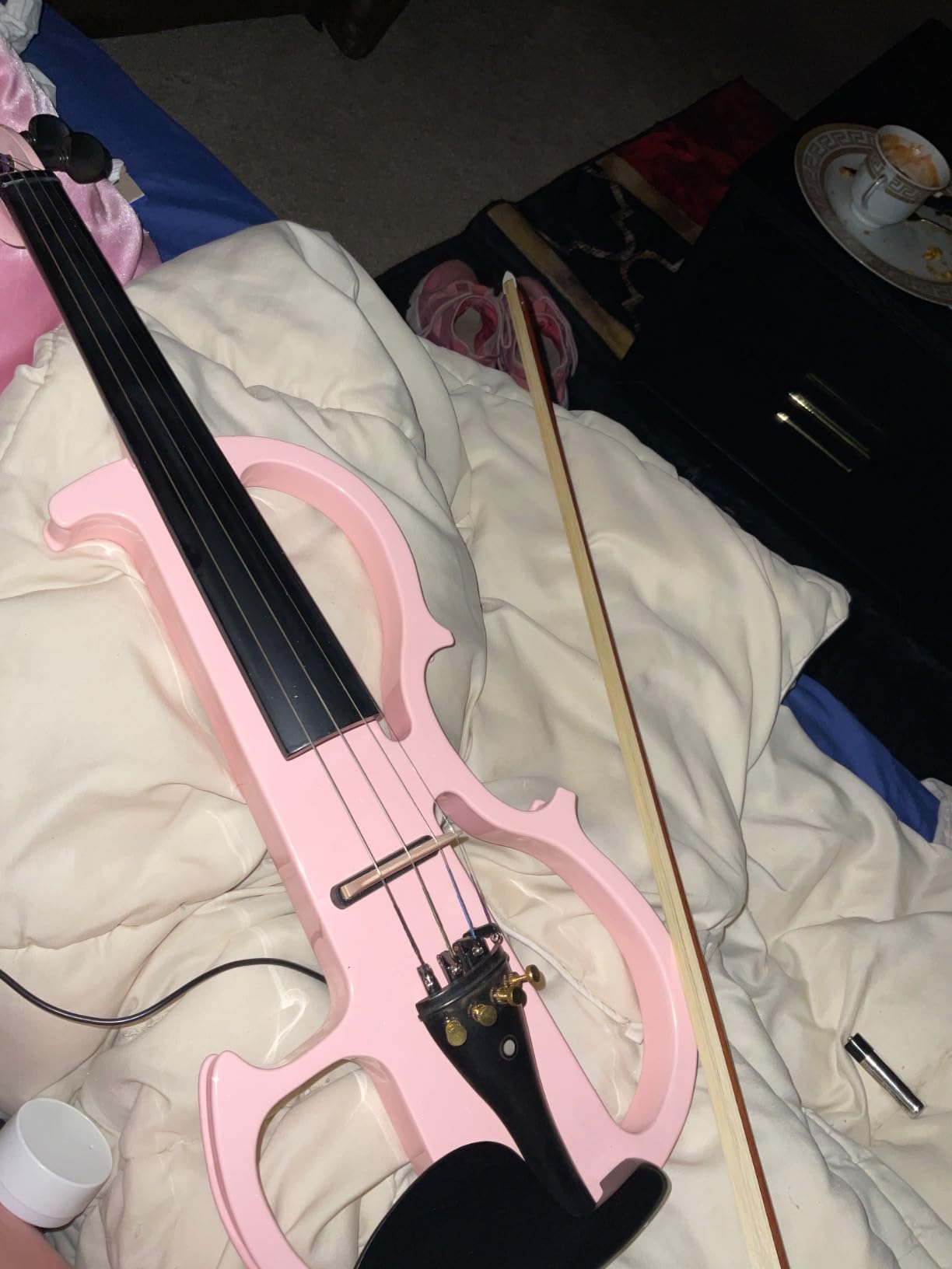 Vangoa Electric Violin 4/4 Full Size Silent Electronic Violin Fiddle, Black customer photo 2
