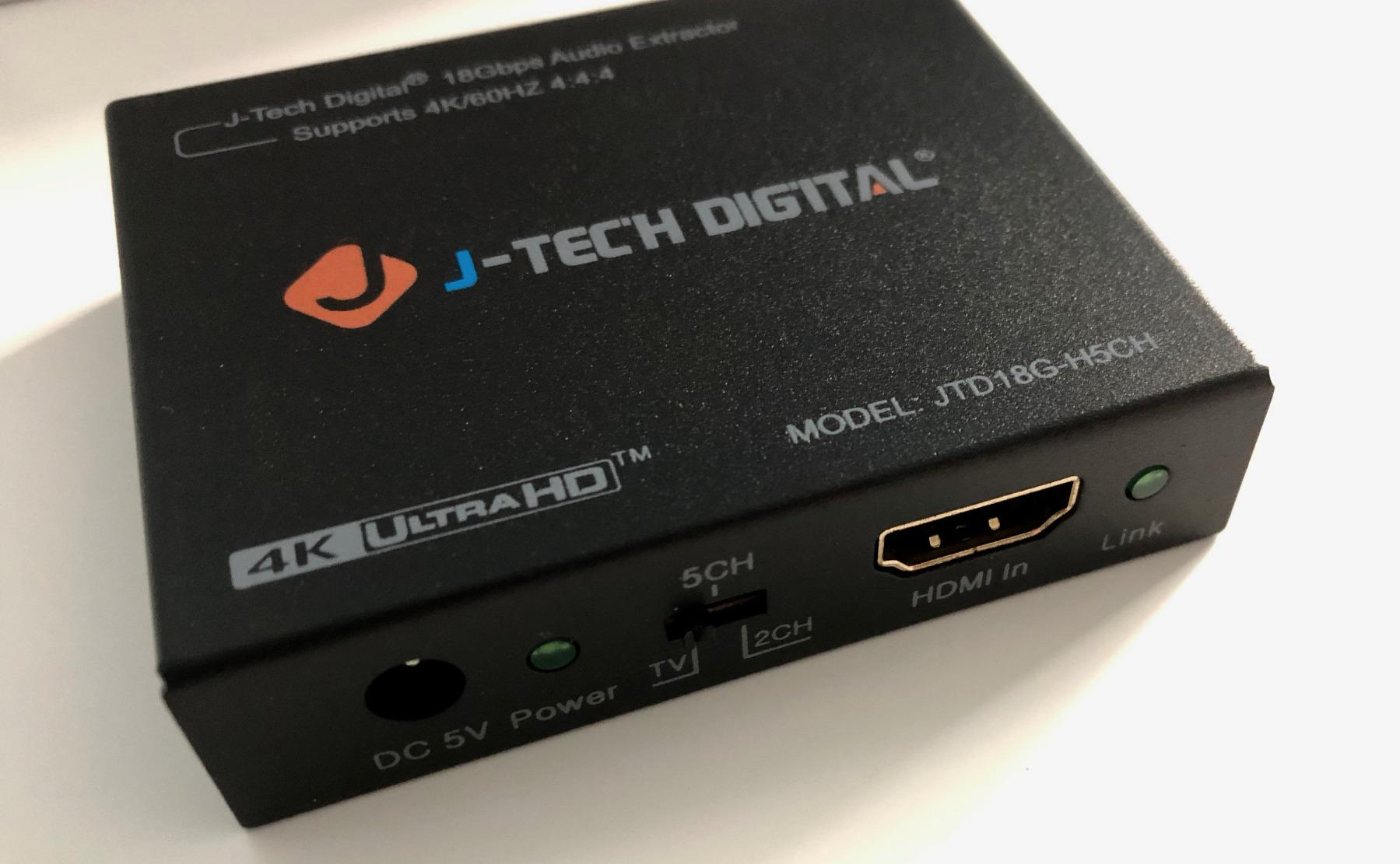 4K 60Hz HDMI Audio Extractor Converter SPDIF + 3.5MM Output Supports HDMI 2.0, HDCP 2.2, 1080P@120Hz, 1080P@144Hz, Dolby Digital/DTS Passthrough CEC, HDR10 by J-Tech Digital [JTD18G-H5CH] customer photo 1