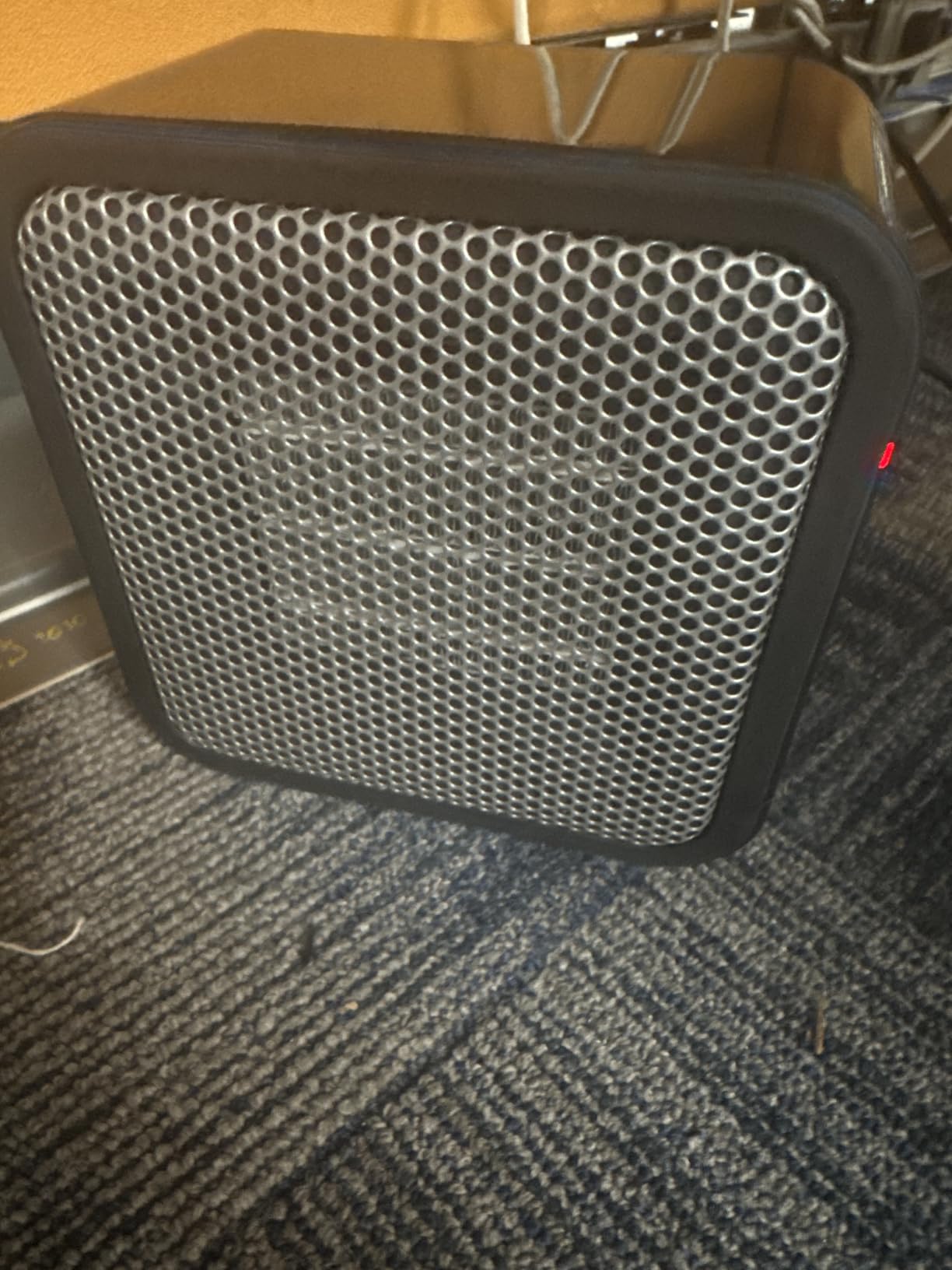 Amazon Basics Ceramic Portable Mini Space Heater for Office Desk, Indoor Use, Fast Heating, Energy Efficient, 500W, With Tip-Over Protection, Lightweight 1.4 lbs, Black, 5.87