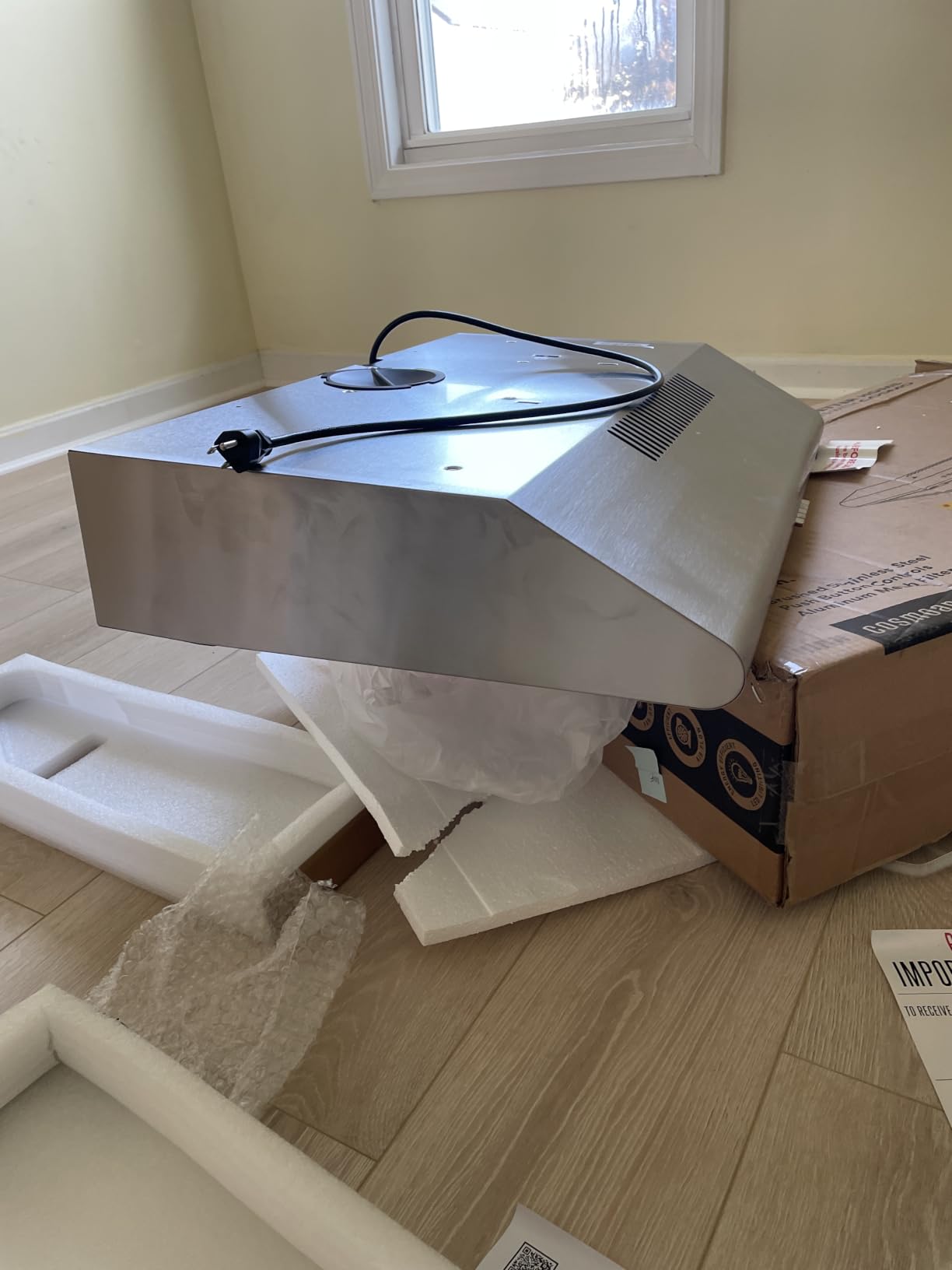 COSMO COS-5MU30 30 in. Delta Collection Ducted Under Cabinet Range Hood, Button Controls, Reusable Filters, LED Lights, Stainless Steel customer photo 2