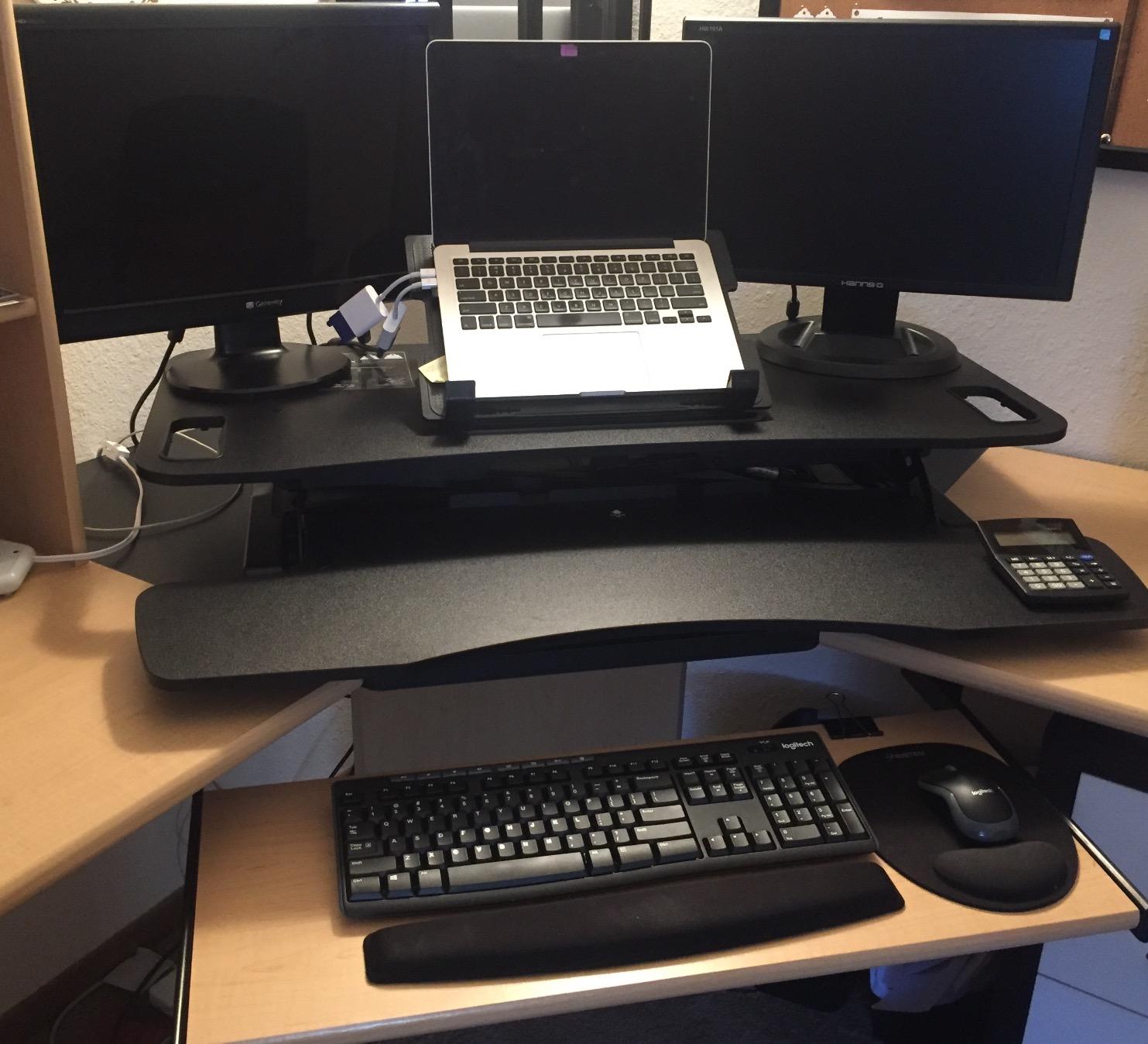 Standing Desk Converter 36 Inch, Height Adjustable to 17.3 Inches customer photo 1