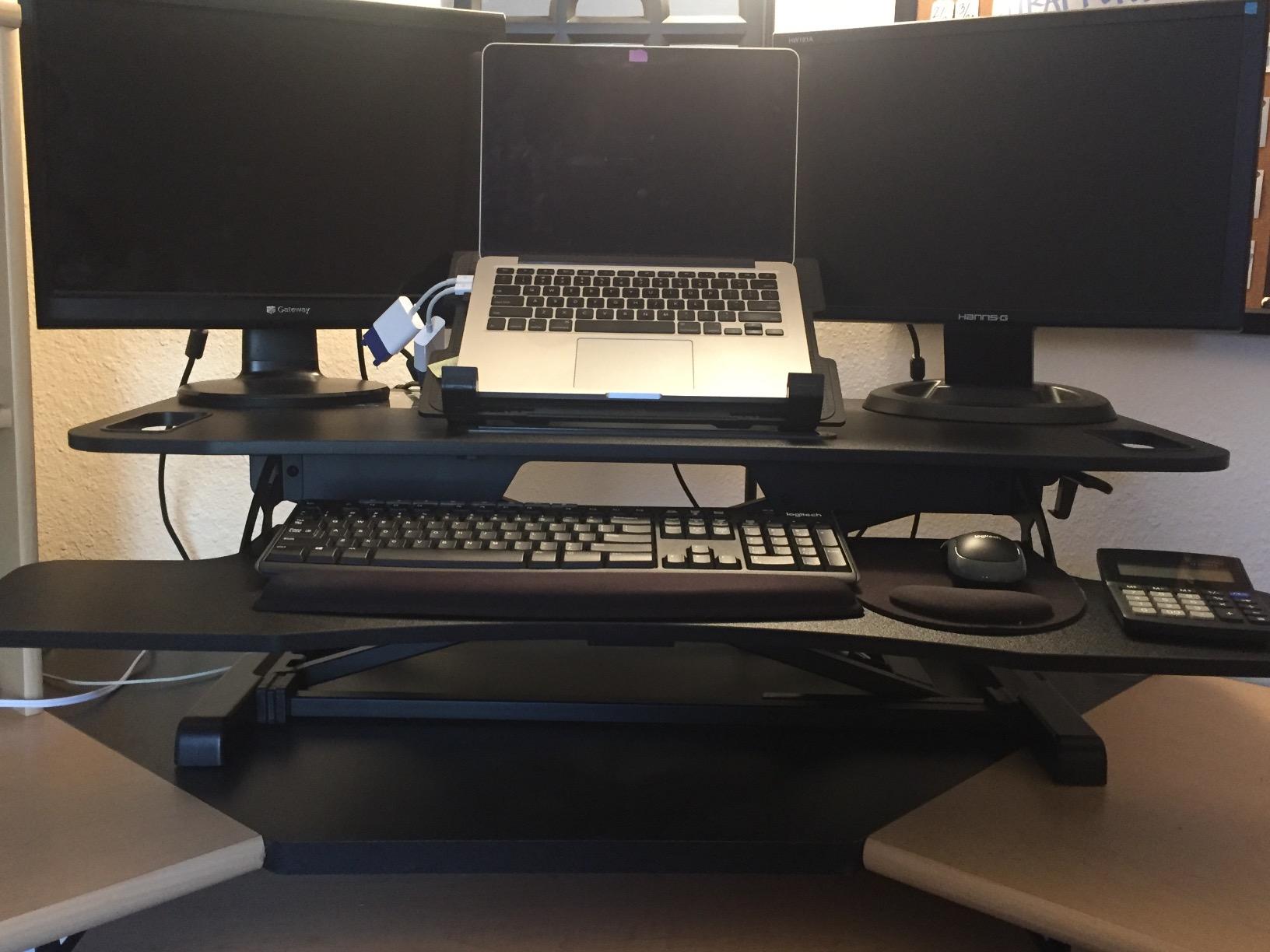 Standing Desk Converter 36 Inch, Height Adjustable to 17.3 Inches customer photo 2