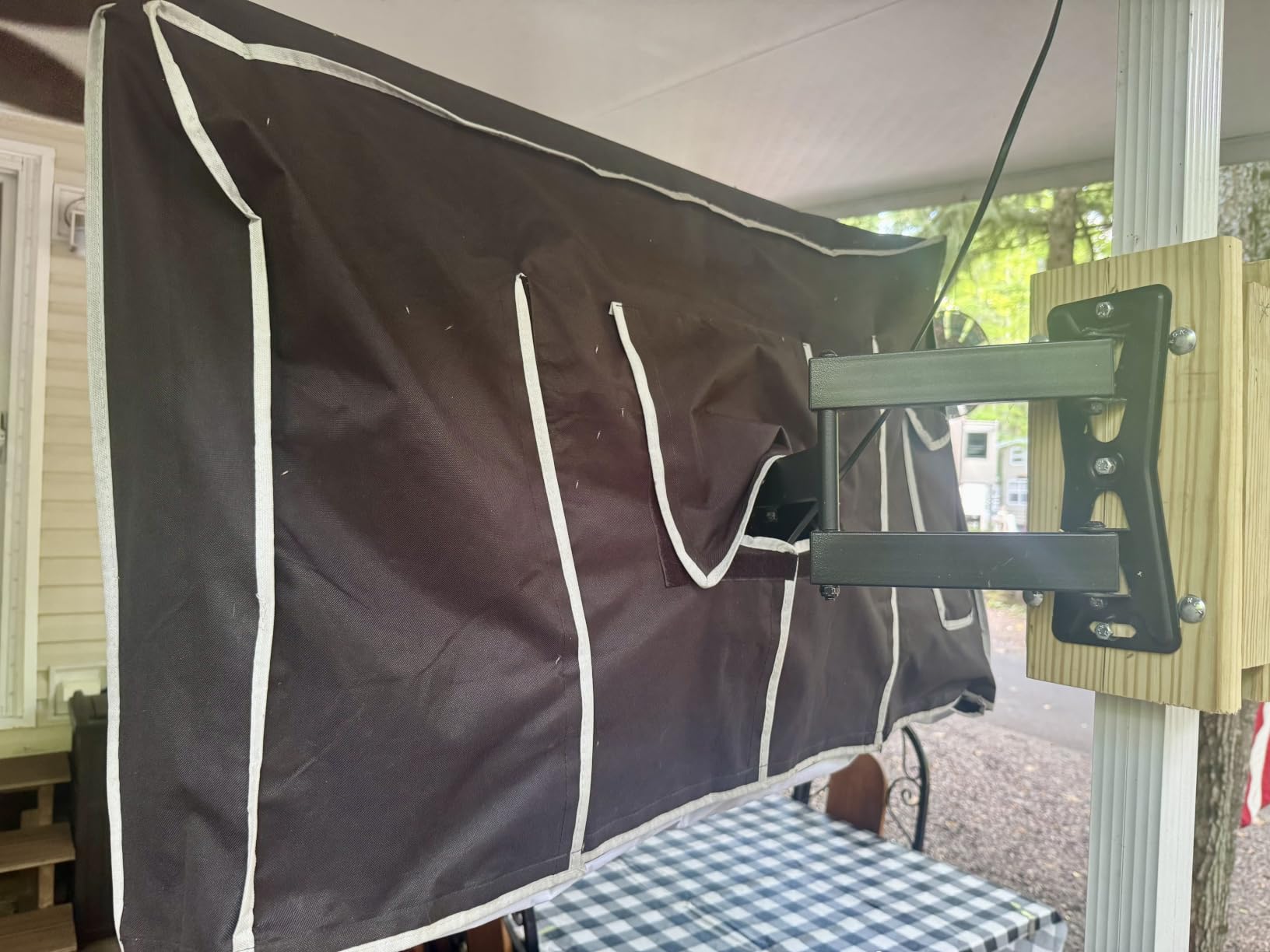 Garnetics Outdoor TV Cover 65 Inch Waterproof Weatherproof - Heavy Duty 600D TV Cover for Outside 65, Outdoor TV Enclosure with Bottom & Remote Pocket, Fits 60-65 Inch Flat Screen TV customer photo 1