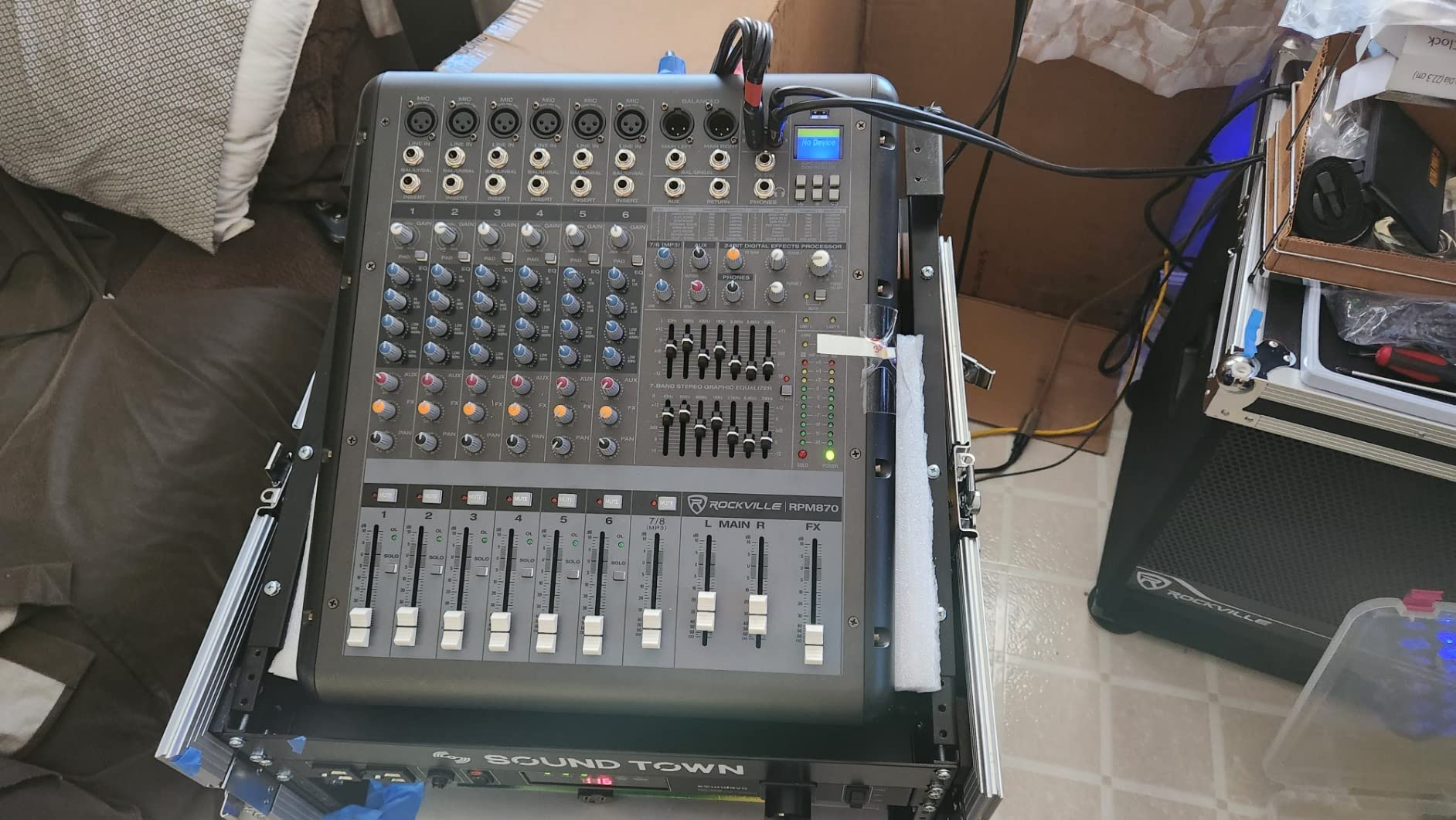 Rockville RPM870 8-Channel 6000W Powered Mixer with USB Bluetooth FX | Playback/Recording, Streaming, 6 XDR2 Mic Pres, 48V Phantom Power, Dual 7-Band EQ, 4-Band Channel EQ customer photo 2