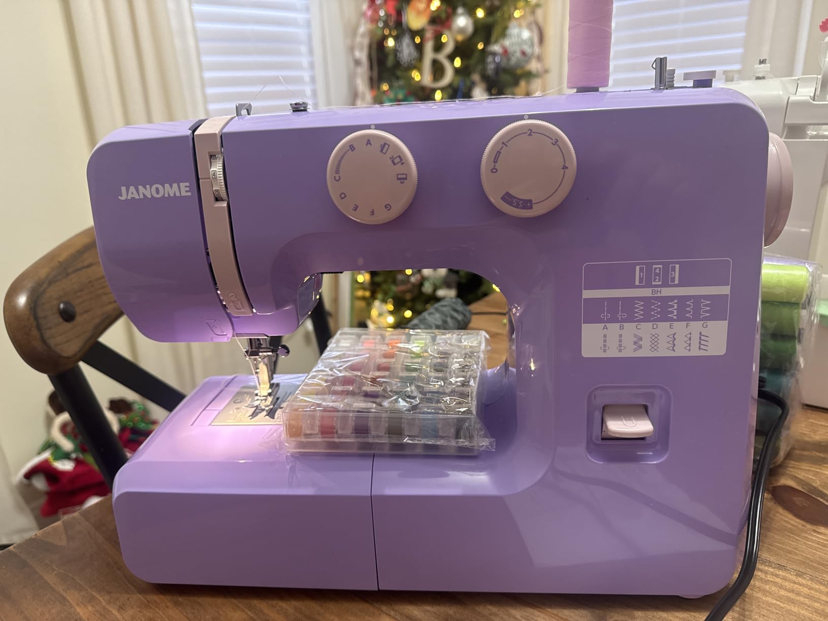 Janome Blue Couture Easy-to-Use Sewing Machine with Interior Metal Frame, Bobbin Diagram, Tutorial Videos customer photo 2