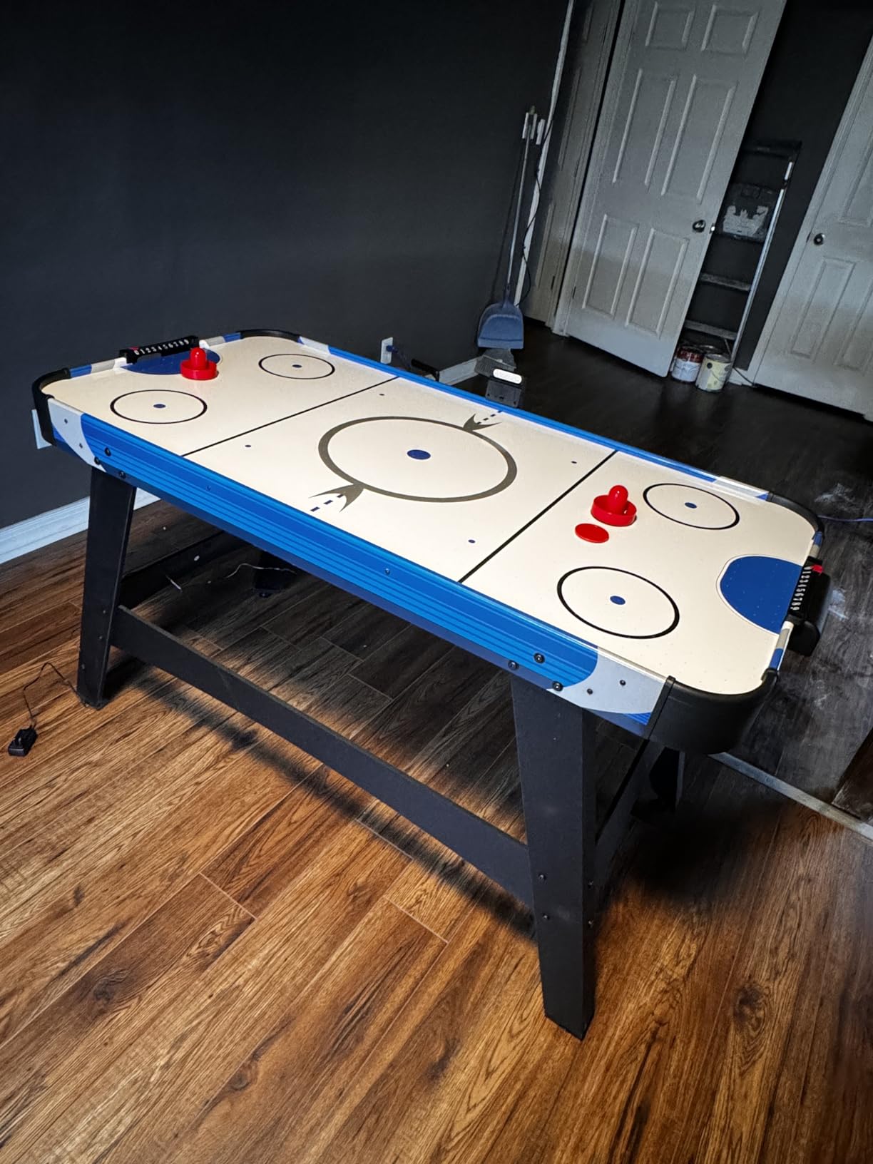 Best Choice Products 58in Mid-Size Arcade Style Air Hockey Table for Game Room, Home, Office w/ 2 Pucks, 2 Pushers, Digital LED Score Board, Powerful 12V Motor, Carrying Bag customer photo 2