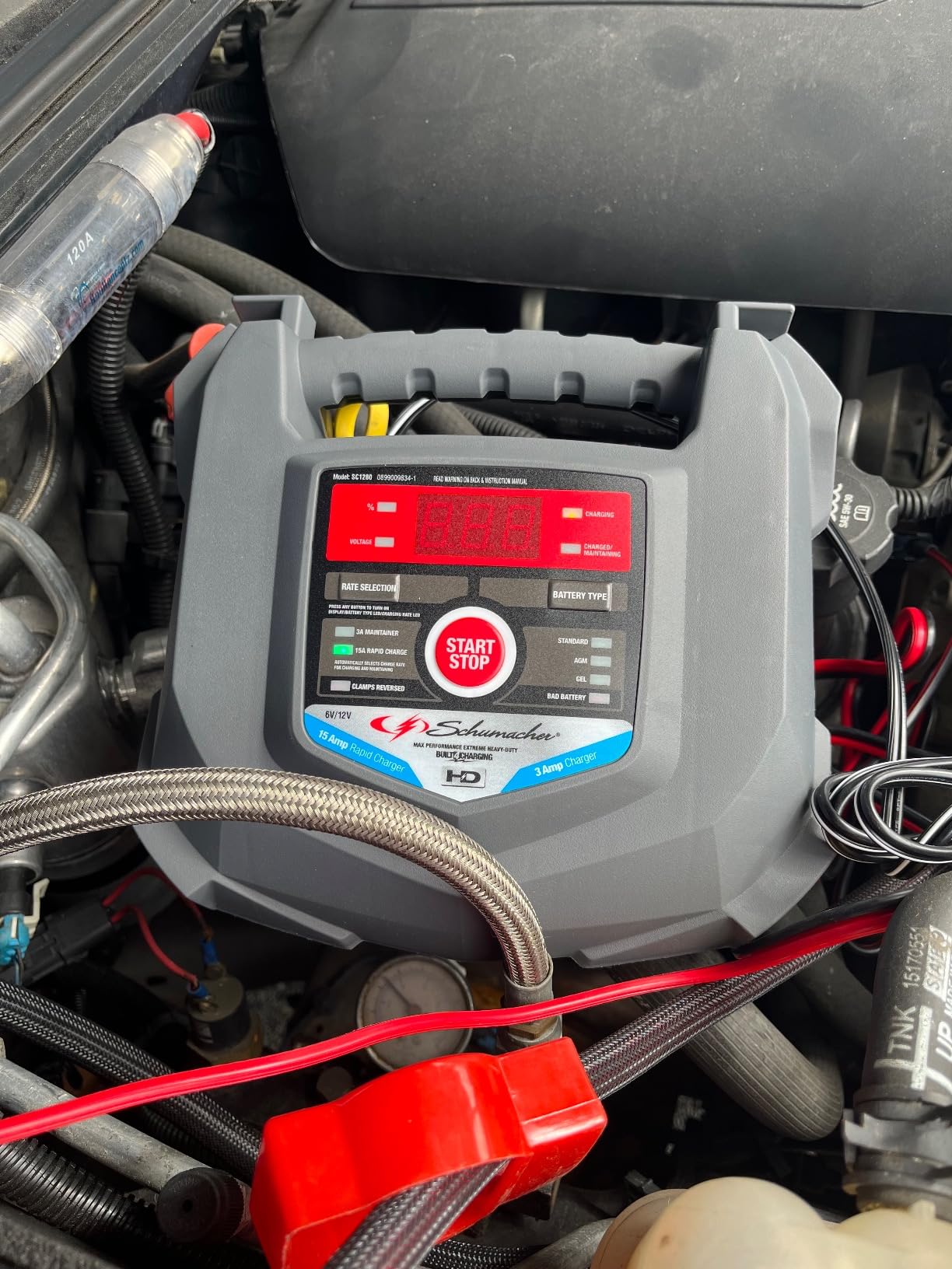 Schumacher Electric Car Battery Charger 12V/6V - Trickle Charger, Maintainer for Automobile & Marine Batteries (AGM/Gel/Deep Cycle) - SC1280 | 3A Trickle Charge, Restores Batteries, Fully Automatic & Microprocessor Controlled customer photo 2