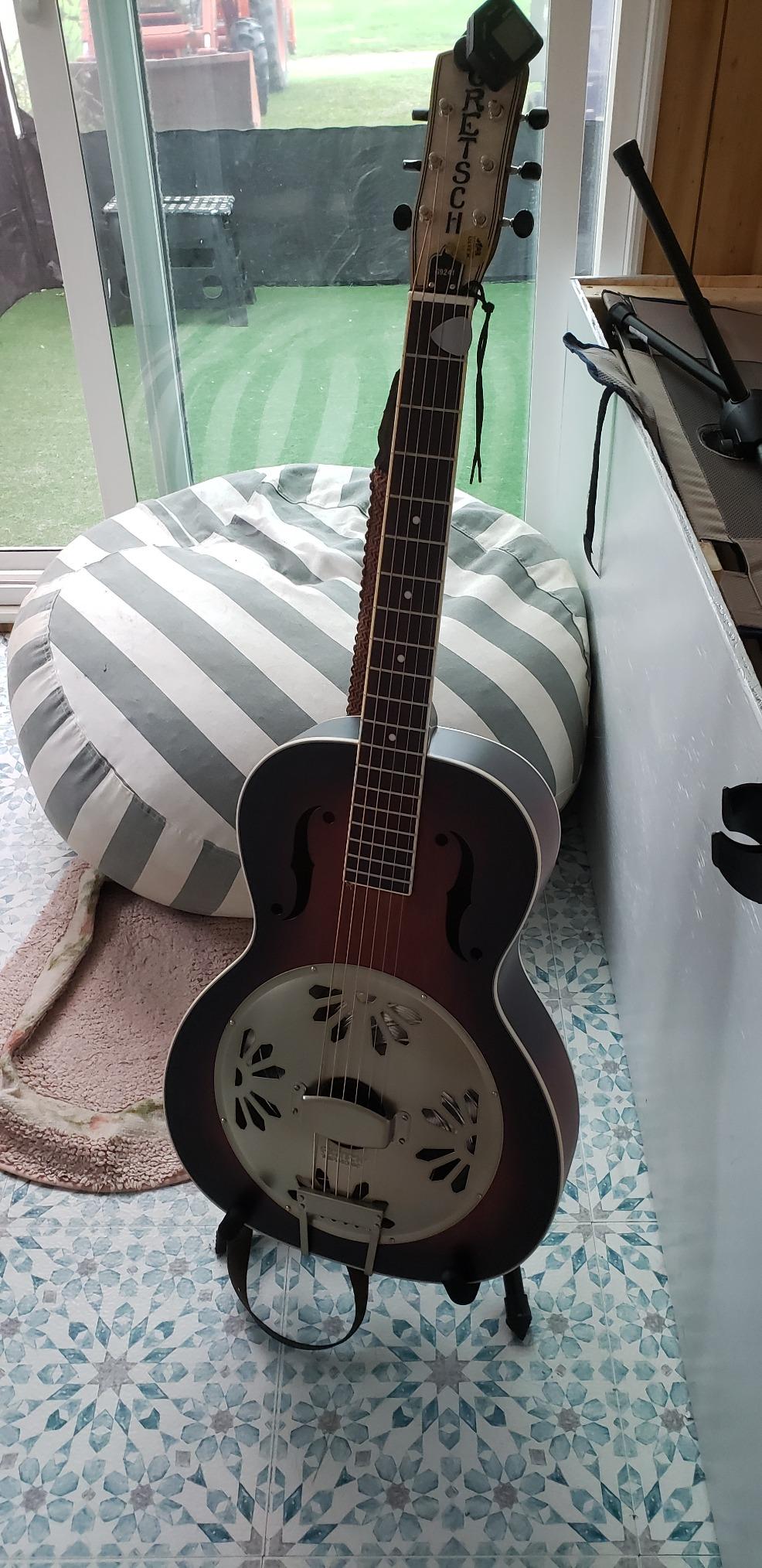 Gretsch G9241 Alligator Mahogany Round Neck Acoustic Electric Resonator - 2-Color Sunburst, Padauk Fingerboard customer photo 2