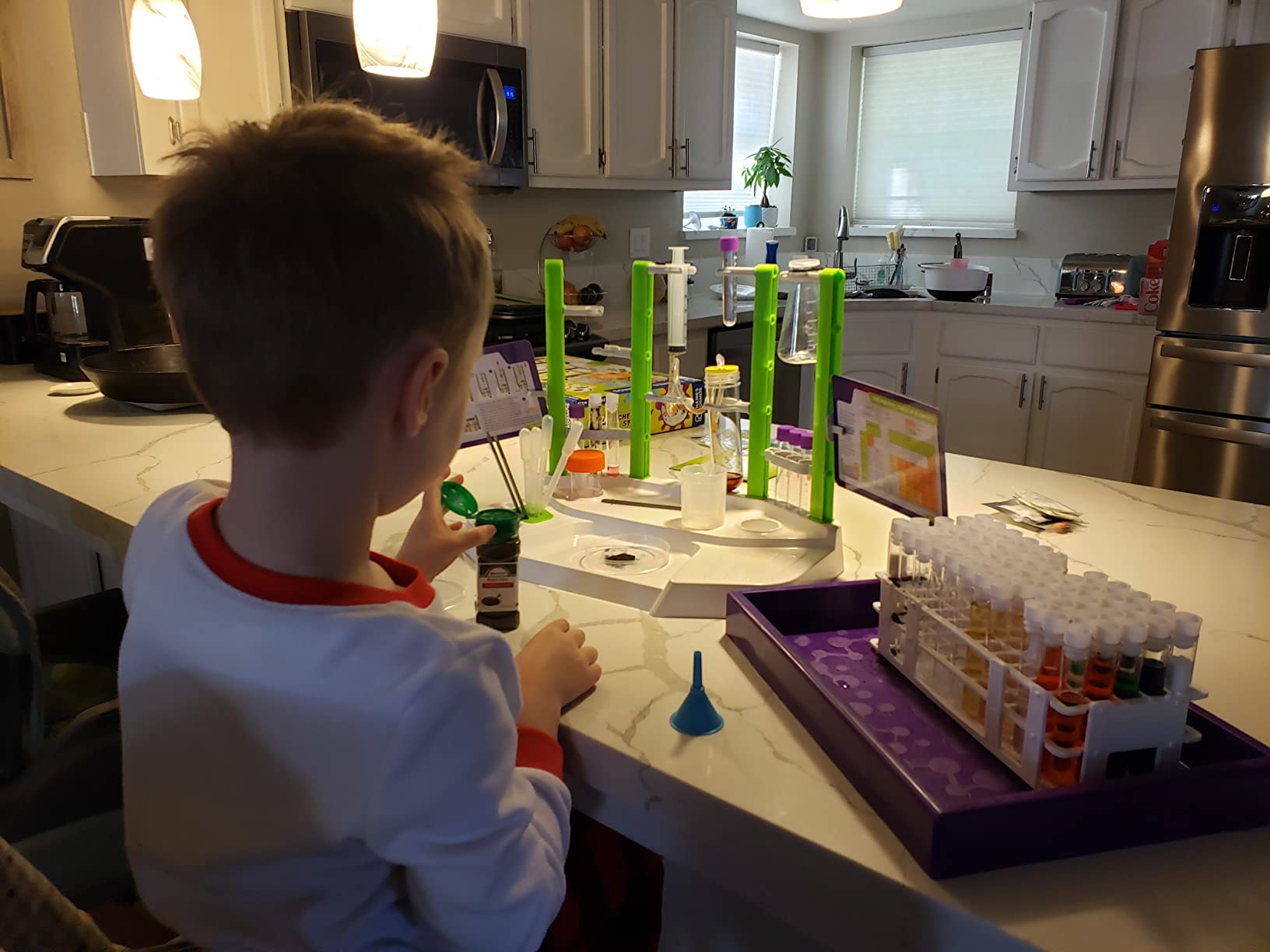 Thames & Kosmos Ooze Labs Chemistry Station Science Experiment Kit, 20 Non-Hazardous Experiments Including Safe Slime, Chromatography, Acids, Bases & More, Multi-Color customer photo 1