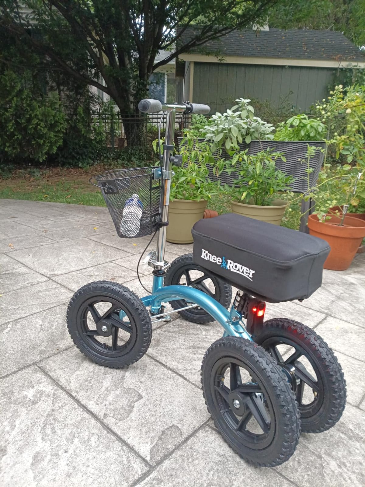 KneeRover Quad All Terrain Knee Scooter for Adults, Metallic Blue customer photo 1