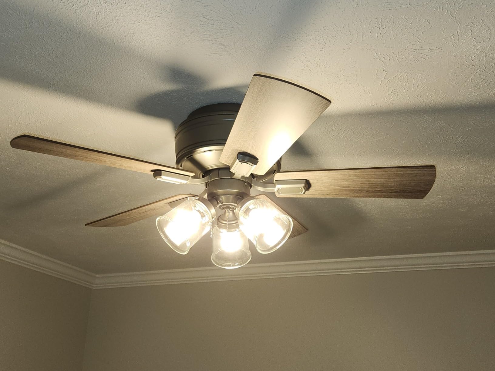 Hunter Crestfield, Indoor, Ceiling Fan, Quiet, 42 inch, Noble Bronze | with LED Lights and Pull Chain, Low Profile Flush Mount, 5 Blades, For Bedroom, Living Room, Kitchen, 52153 customer photo 1