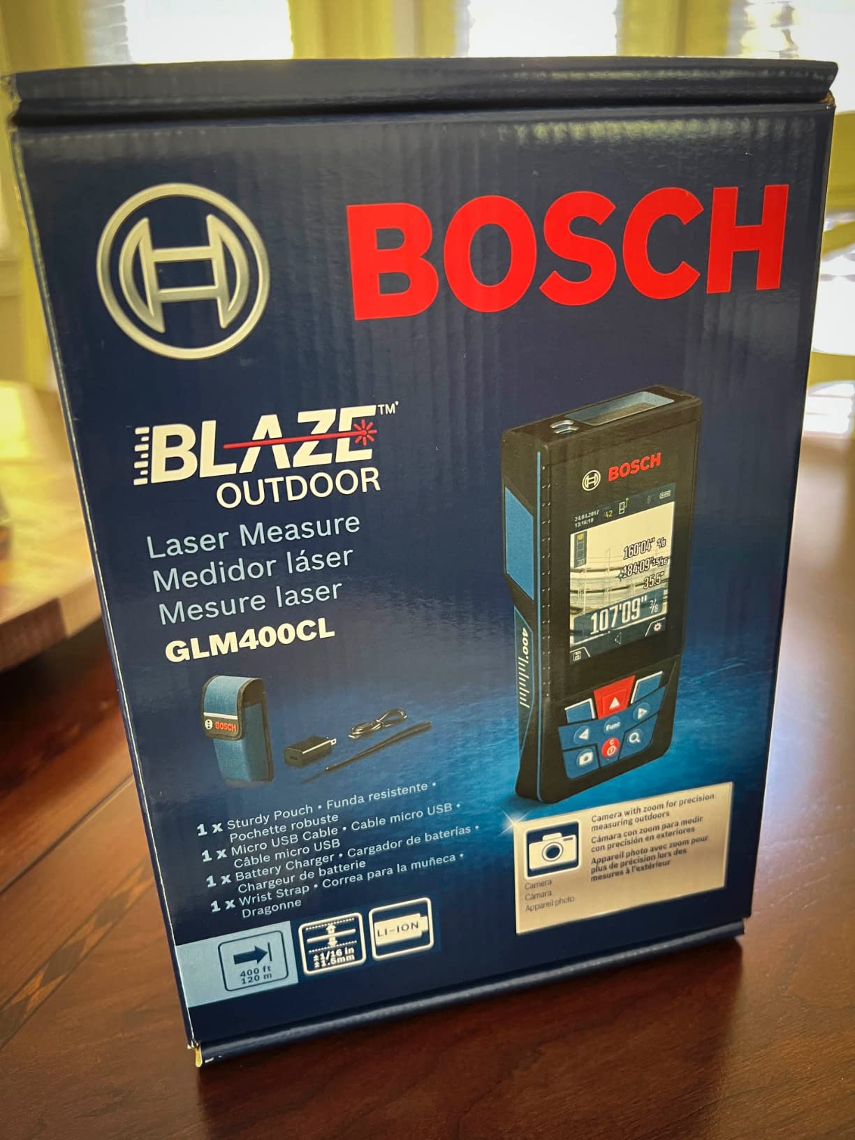 BOSCH PRO GLM400CL Blaze Outdoor 400 Ft. Connected Laser Measure | Real-time measurement, backlit color display, 1/16 in. accuracy, contractors, stable mounting, surveying, construction customer photo 2