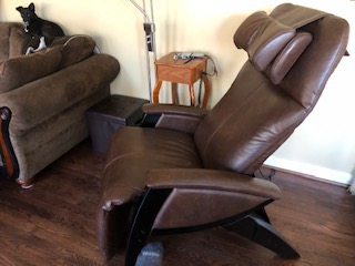 Svago ZGR Plus SV-395 Dual Power Infinite Position Zero Anti Gravity Recliner with Heat and Massage - Cognac Faux Leather customer photo 2