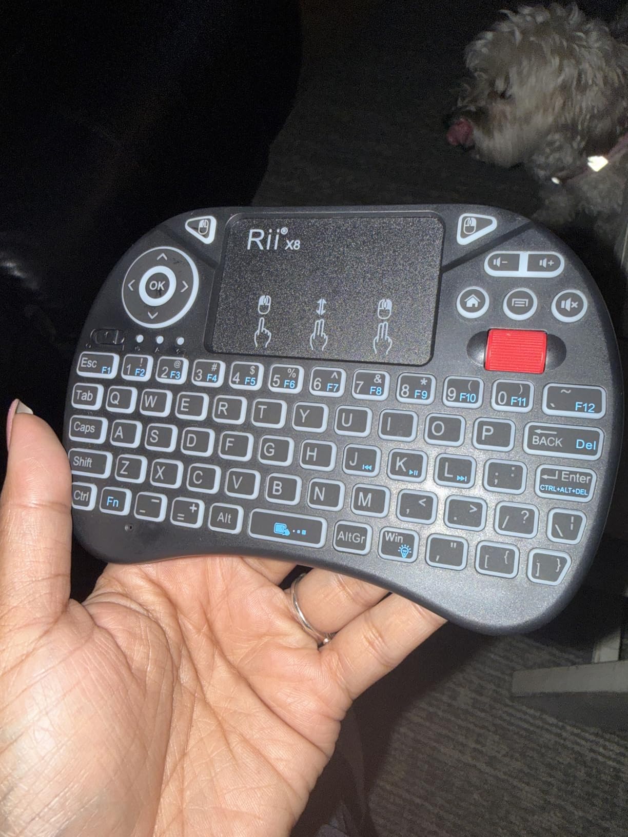 Rii X8 Mini Keyboard, 2.4G Wireless, with Touchpad Mouse for Android TV Box | RGB Backlit, Rechargeable Battery, Easy Media Control, Built-in Touchpad for PC/HTPC/IPTV/Nvidia Shield customer photo 2