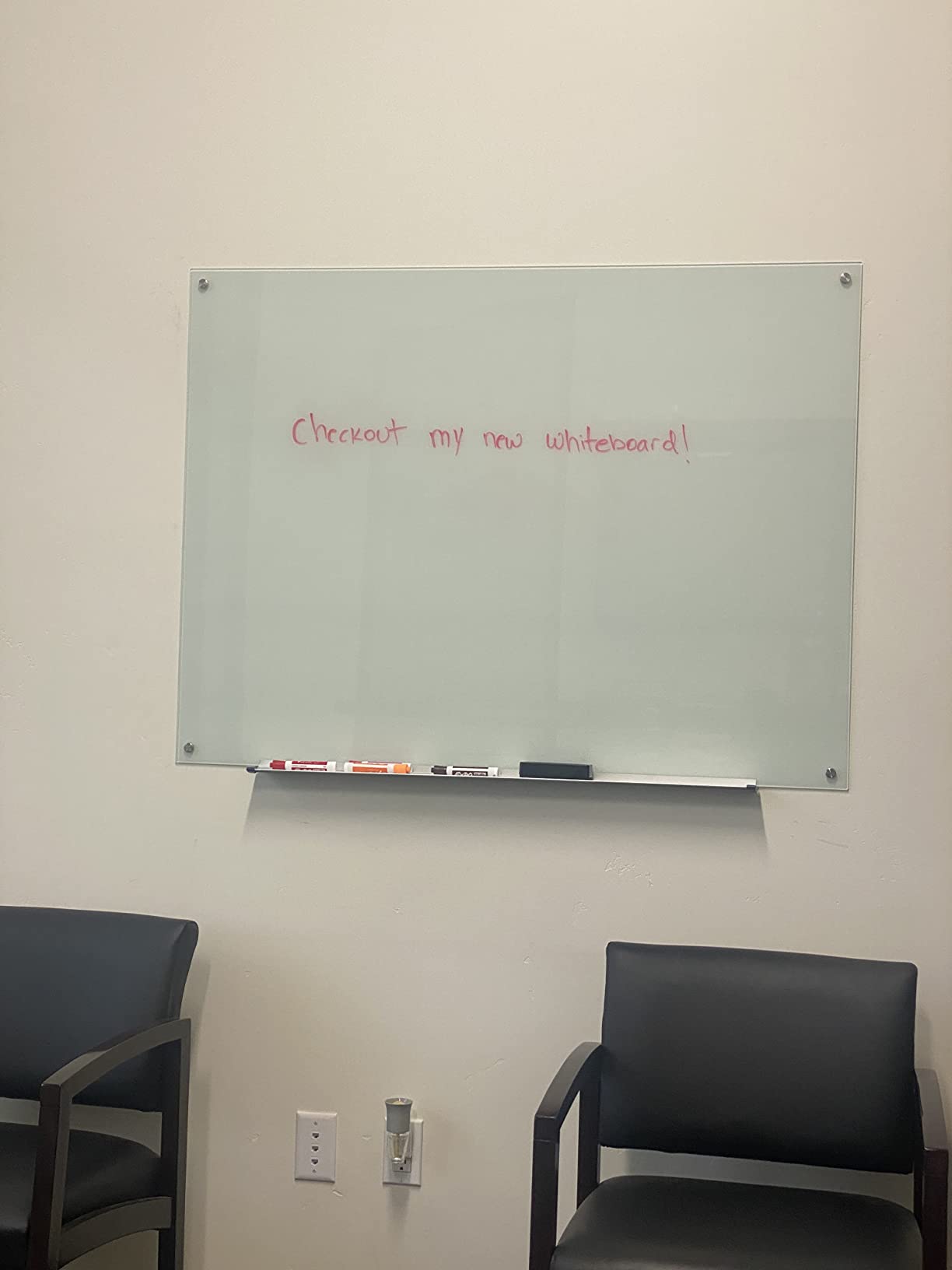 Amazon Basics Glass Dry-Erase Board, Magnetic Frameless Whiteboard, Easy to Install, 72