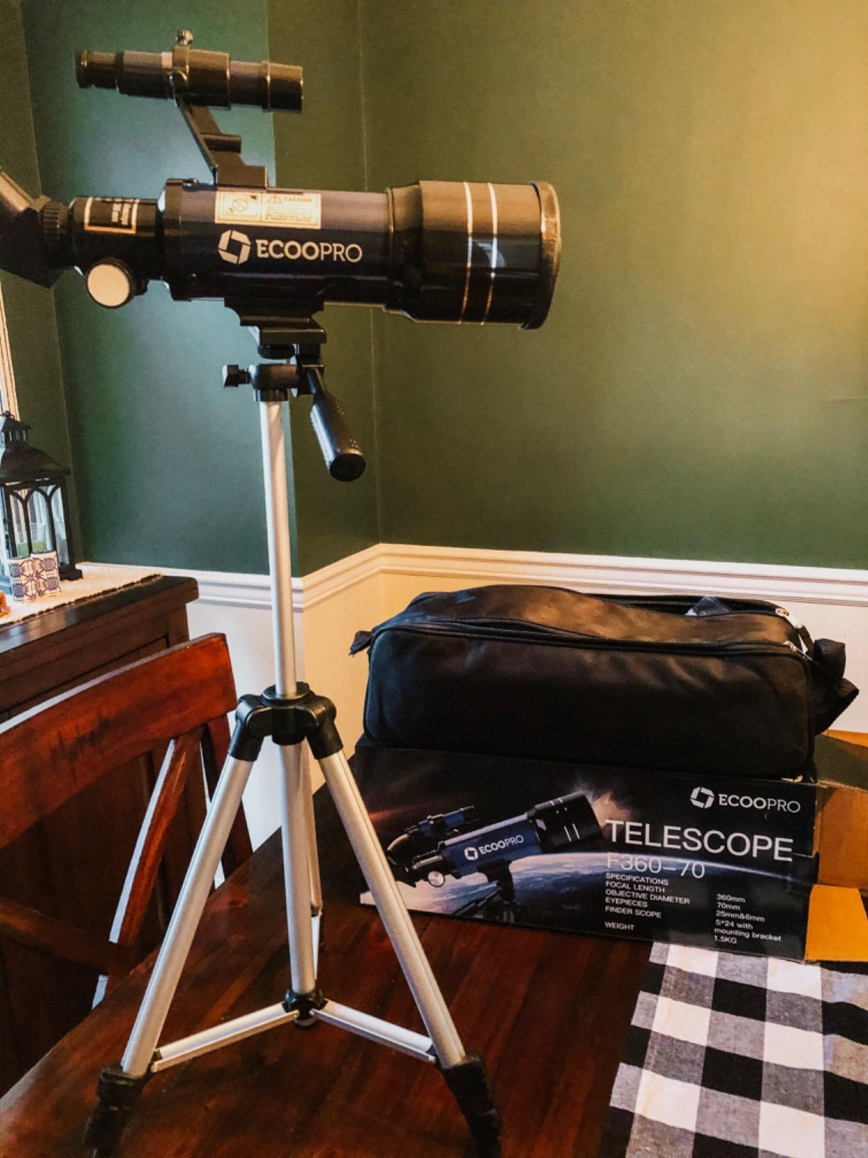 Telescope for Kids & Adults, 70mm Aperture 360mm Refractor (15X-150X) | Portable Telescope with Adapter, 2 Eyepieces, Finder Scope, Great Gift for Kids 8-12, Ideal for Astronomy Stargazing, Travel customer photo 2