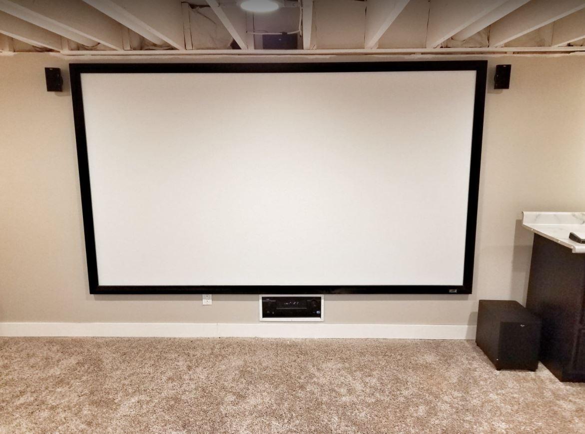 ShowMaven 100in Fixed Frame Projector Screen, Diagonal 16:9, Active 3D 4K Ultra HD Projector Screen for Home Theater or Office customer photo 1