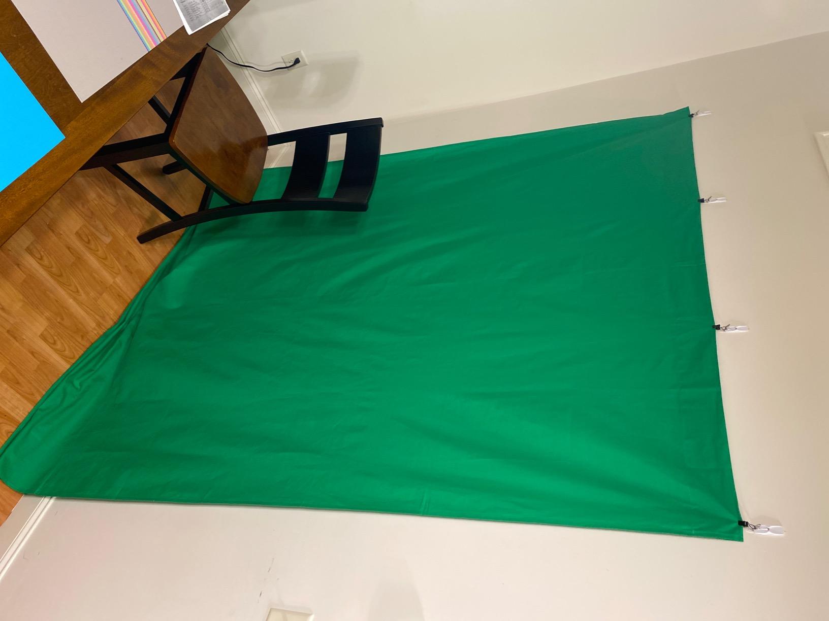 EMART 6x9Ft Green Screen Backdrop, Photography Greenscreen Background | Polyester Green Screen Fabric Cloth, Greenscreen Sheet with 4 Backdrop Clips, for YouTube Zoom Meeting Video Studio Streaming customer photo 2