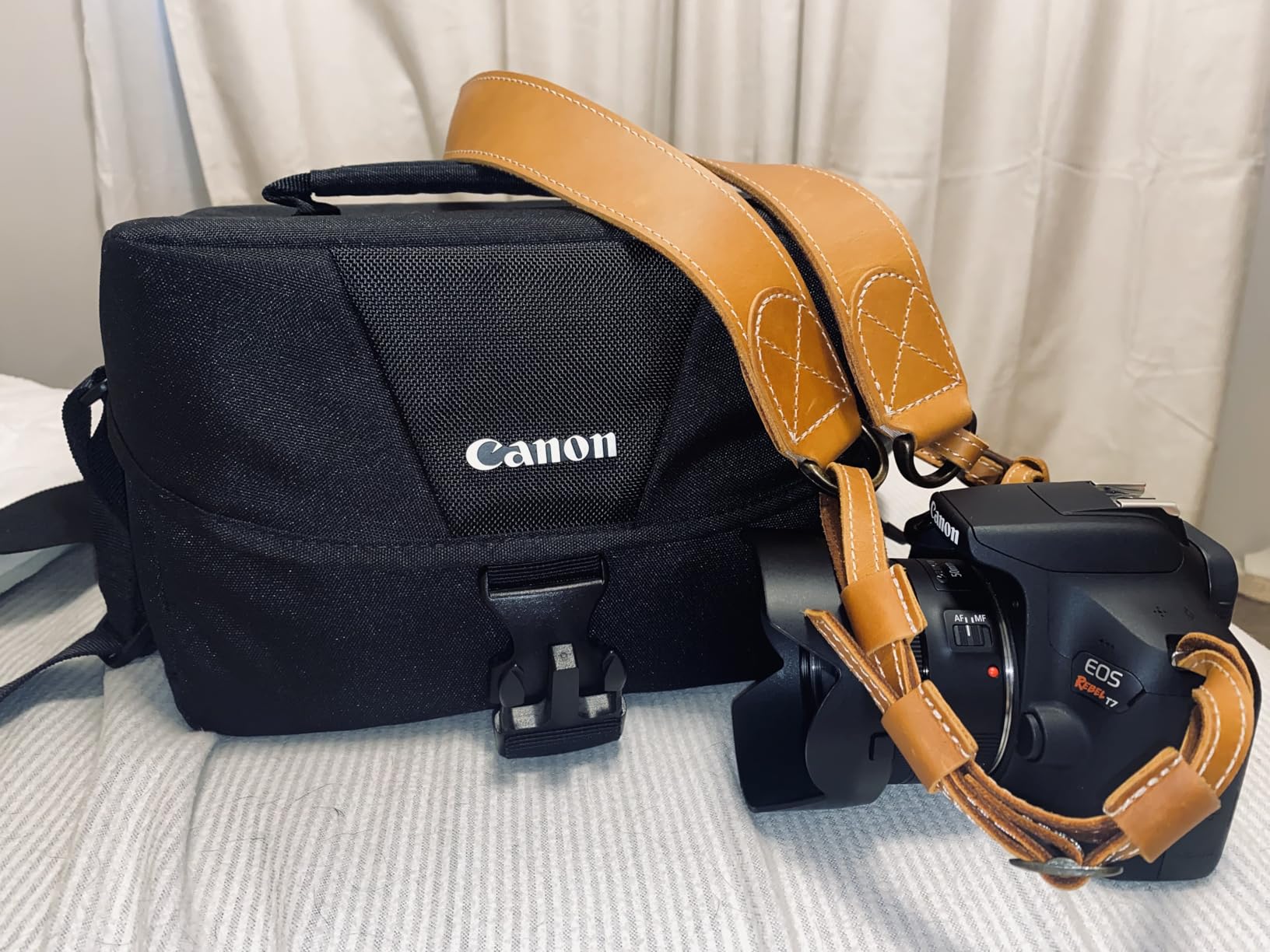 MegaGear Sierra Genuine Full-Grain Leather Camera Strap - Vintage Shoulder & Neck Strap for Canon, Sony, Fuji, Leica, Nikon, Olympus DSLR & Mirrorless - 39-47 in Adjustable, Hand-Stitched, Brown customer photo 2
