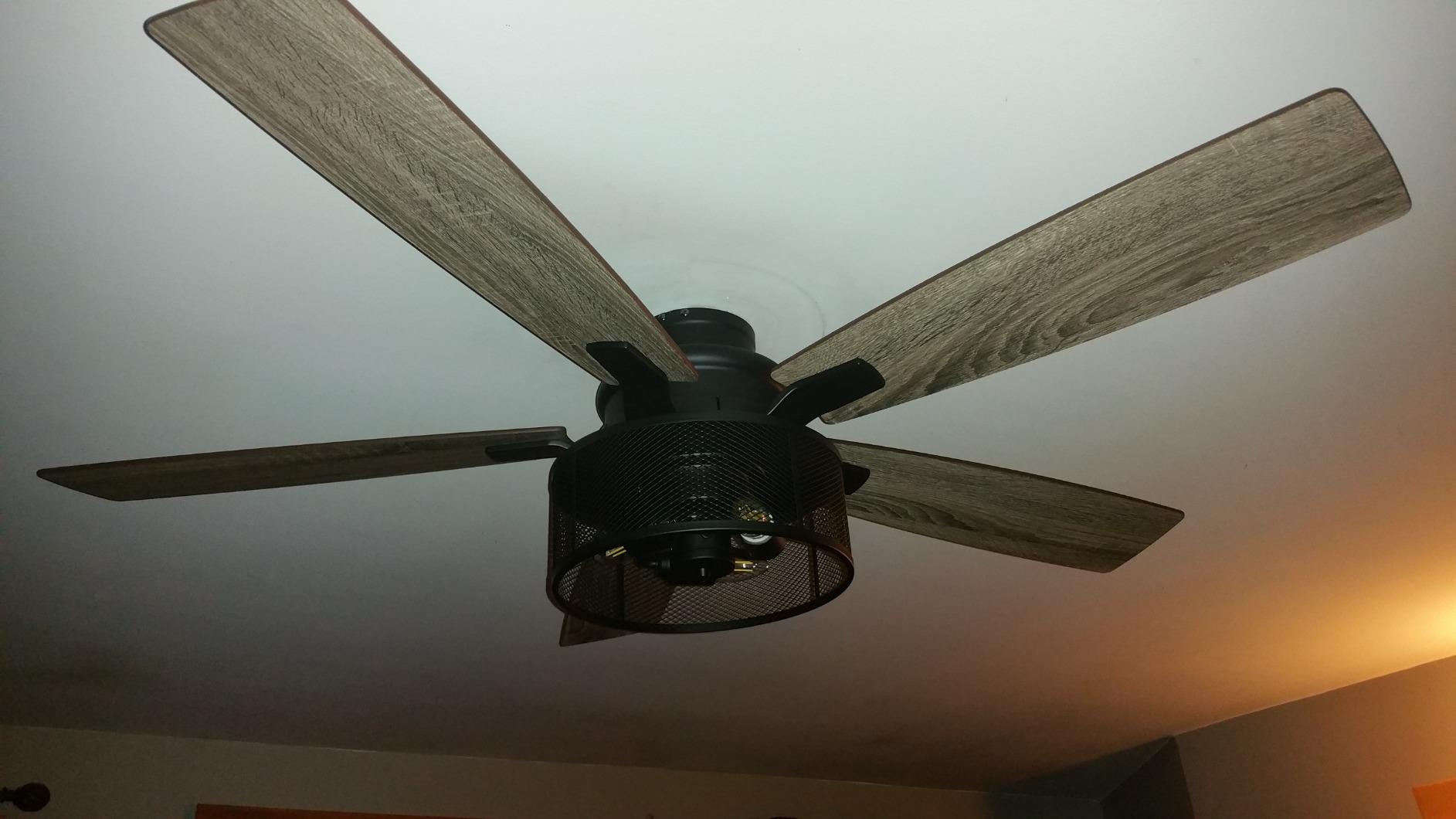 Honeywell Ceiling Fans Carnegie, 52 Inch Industrial LED Ceiling Fan with Light and Remote Control, Dual Mounting Options, Dual Finish Blades, Reversible Motor - 50614-01 - (Matte Black) customer photo 1