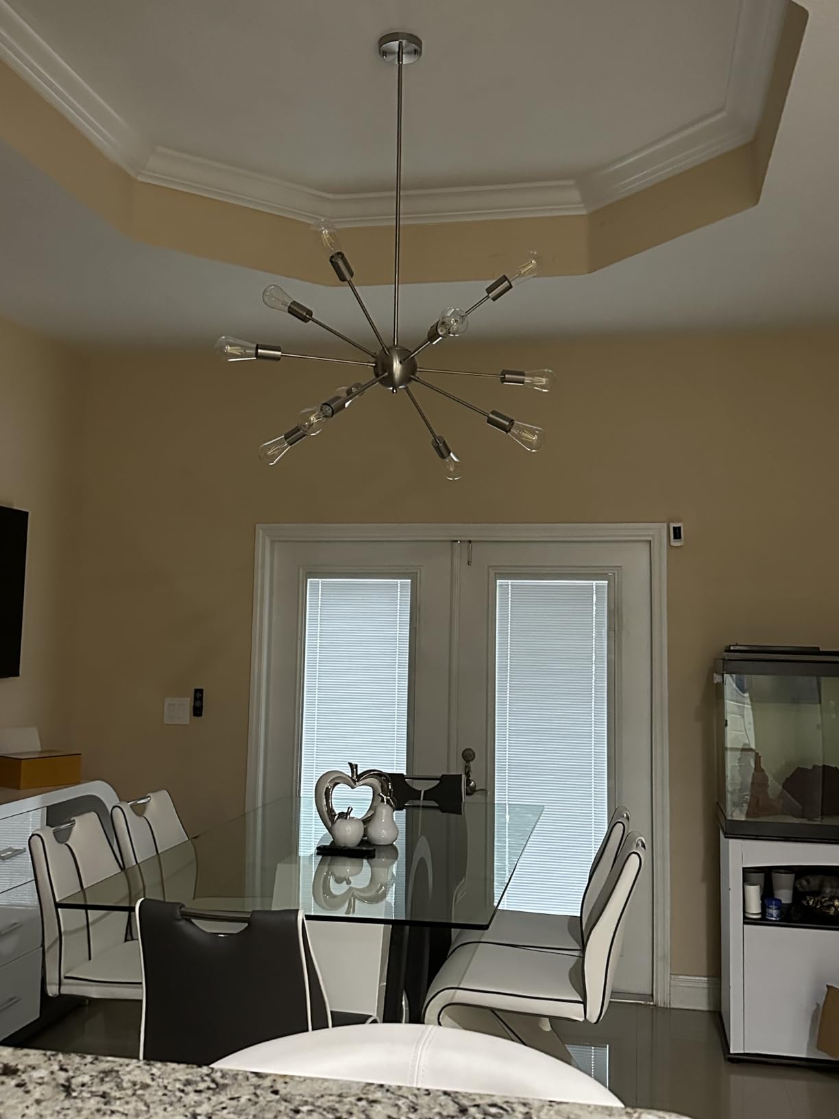 12-Light Gold Sputnik Chandelier, Mid Century Modern Ceiling Light Fixture | Gold Electroplated Finish, Pre-Wired Arms, Adjustable Rods, E26 Bulbs, Dimmable, Dining Room, Living Room, Entryway, Foyer customer photo 2