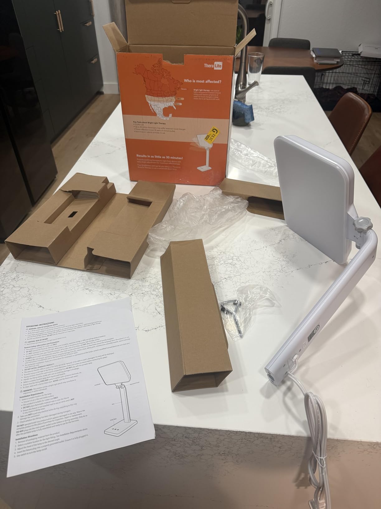 Theralite Aura Bright 10000 Lux Therapy Lamp, Sun Lamp for Light Box Therapy to Fight Low Energy with Adjustable Brightness 4 Light Settings for Sunlight Deprivation for Home and Office Use, White customer photo 2