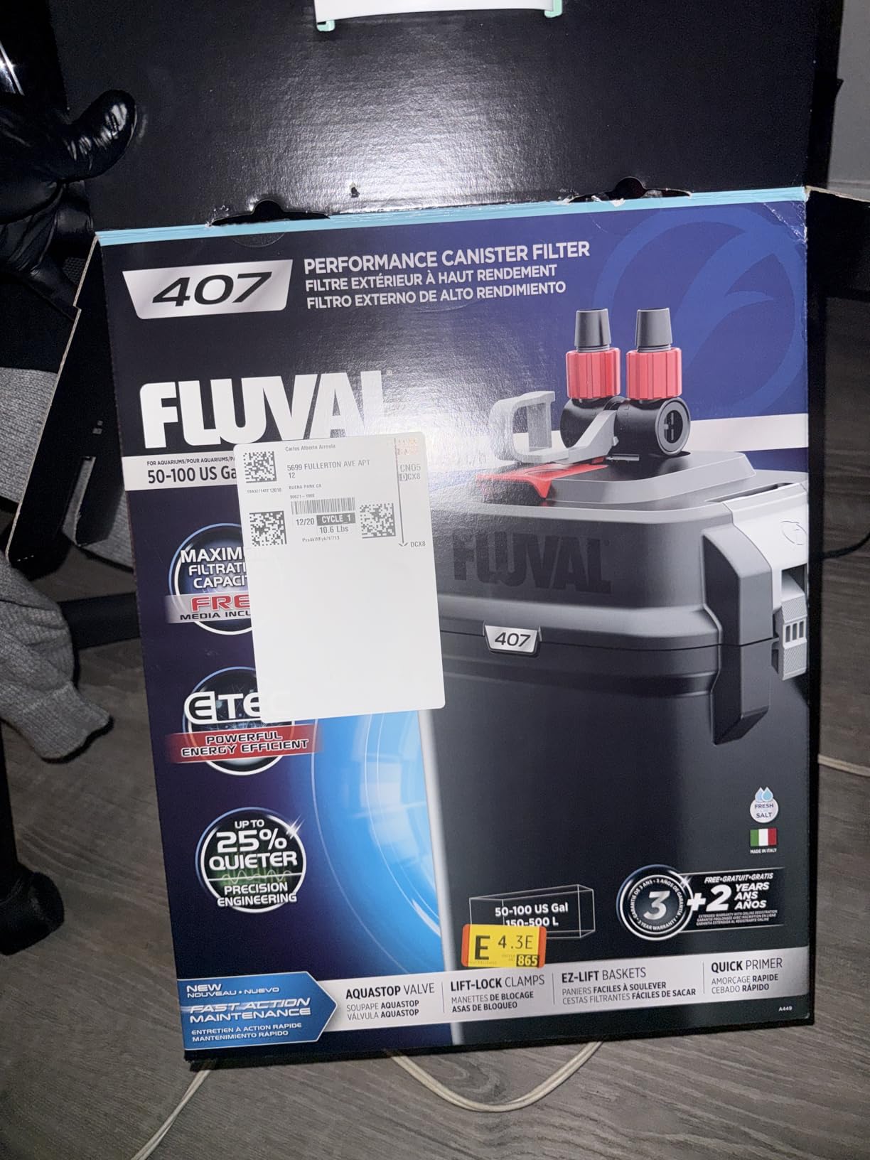 Fluval 107 Performance Canister Filter for Aquariums up to 30 Gallons customer photo 2