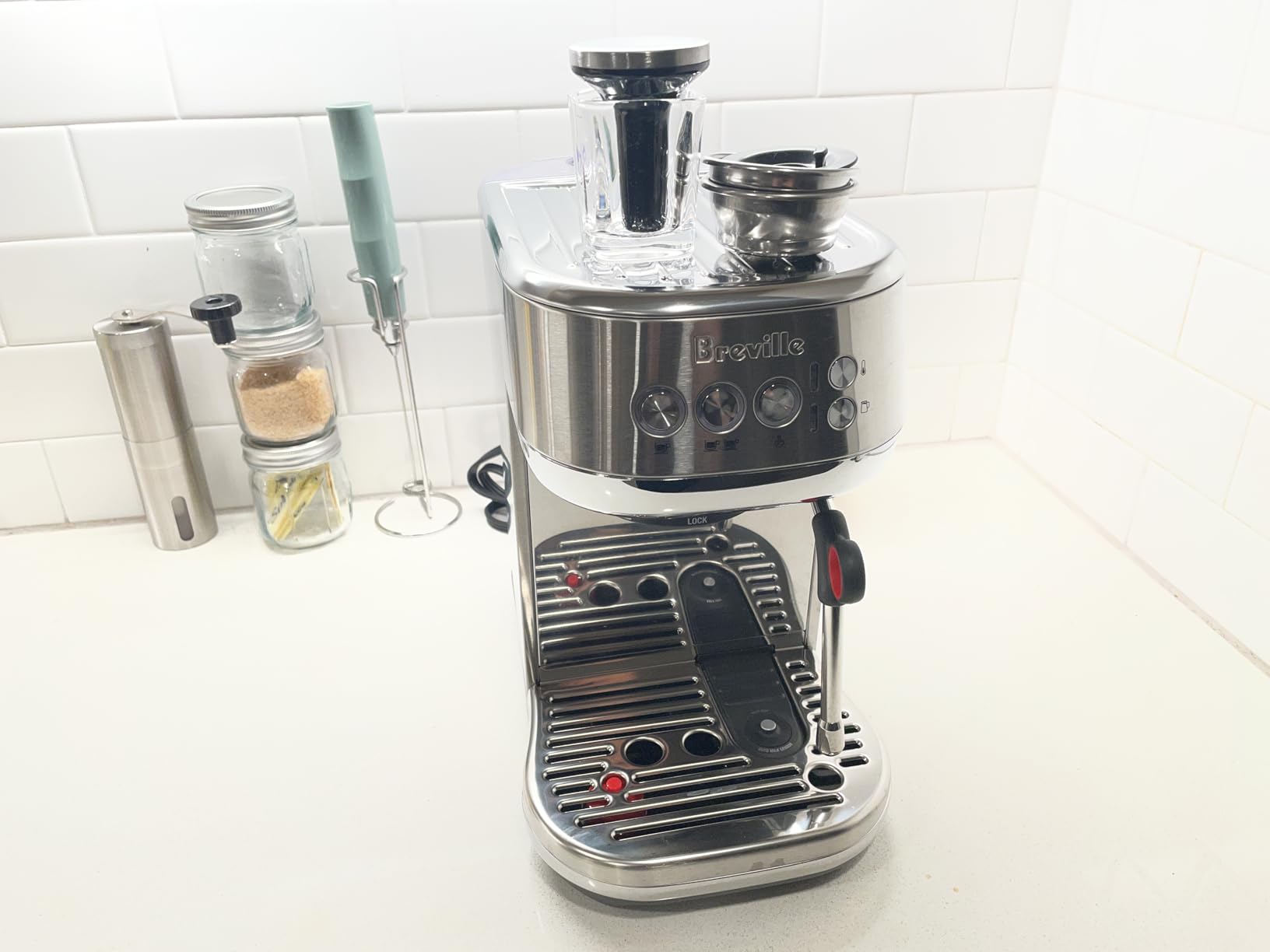 Breville BES500BSS Bambino Plus Espresso Machine, Brushed Stainless Steel | Make cafe-quality espresso, lattes and cappuccinos at home with this compact, semi-automatic coffee maker for home baristas customer photo 1