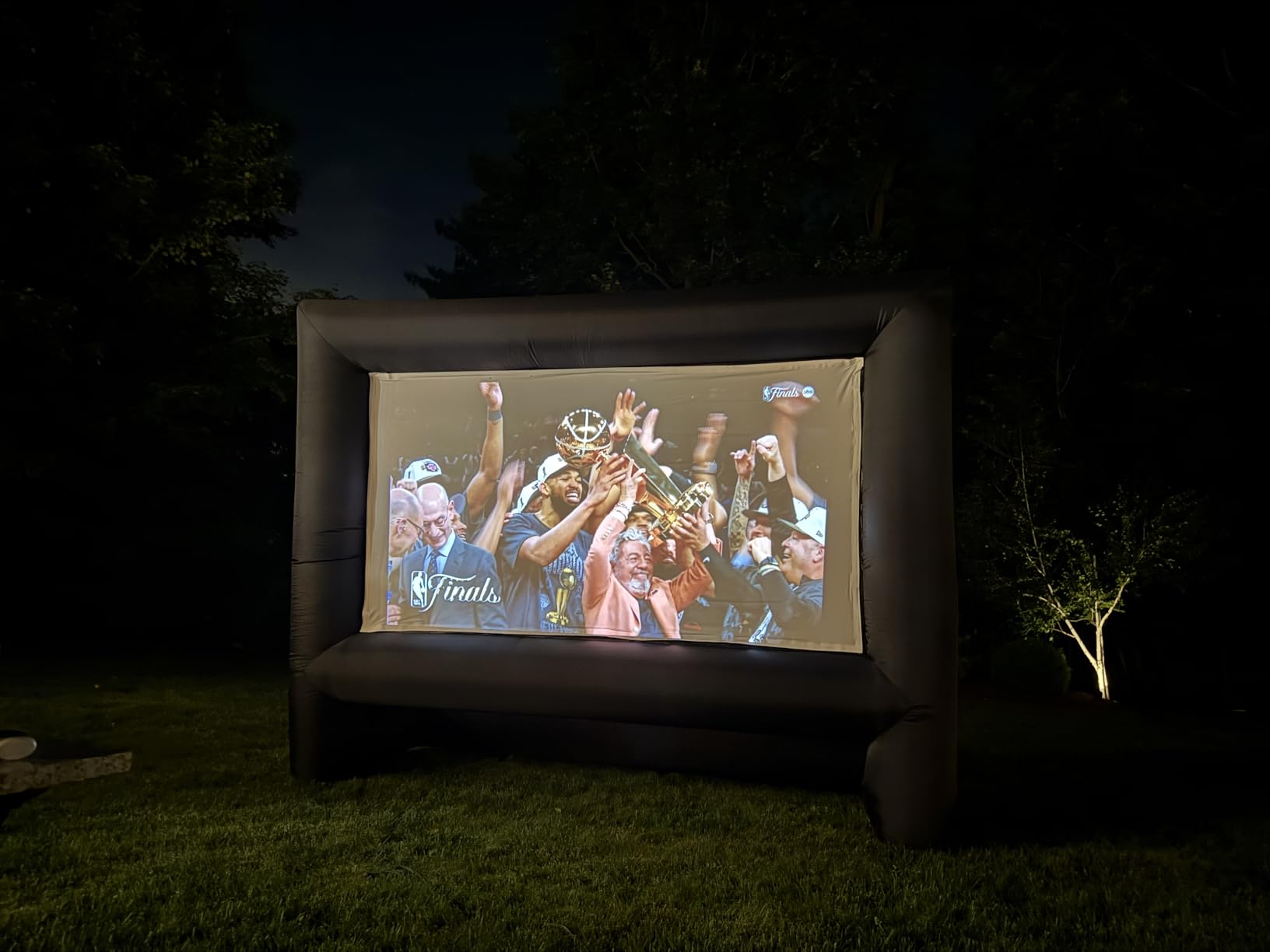 XHYCPY 16ft Inflatable Movie Screen with Air Blower Storage Bag - Front/Rear Projection, Easy Set Up for Backyard Movie Night, Theme Parties, Celebrations customer photo 2