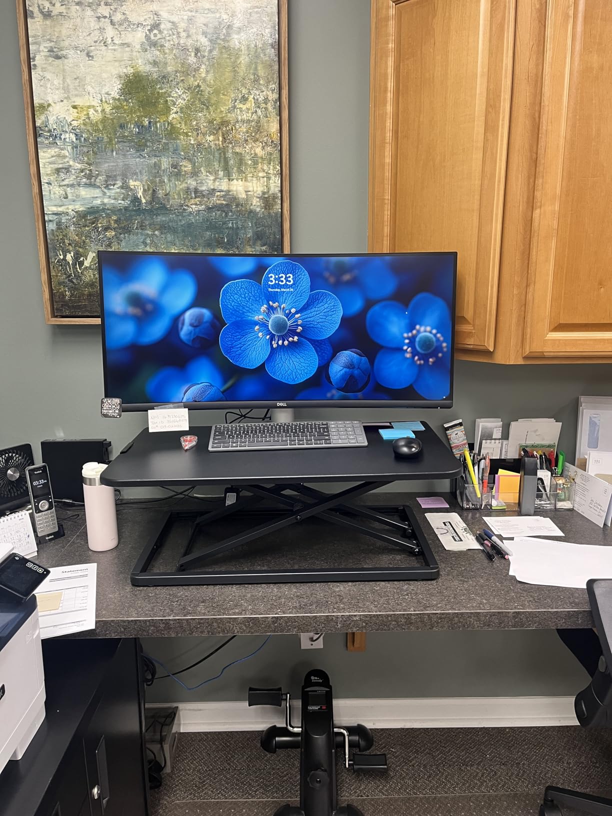 VIVO Black 29 inch Single Top Standing Desk Converter, DESK-V000U - Economy, Height Adjustable, Sit Stand Tabletop Monitor and Laptop Riser Workstation, Holds 22 lbs, No Assembly Required customer photo 1